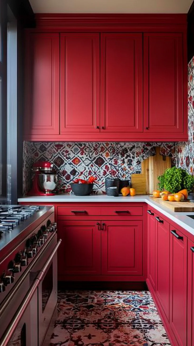 Bold Red Cabinets: Ignite Your Kitchen with Vibrant Energy and Charm