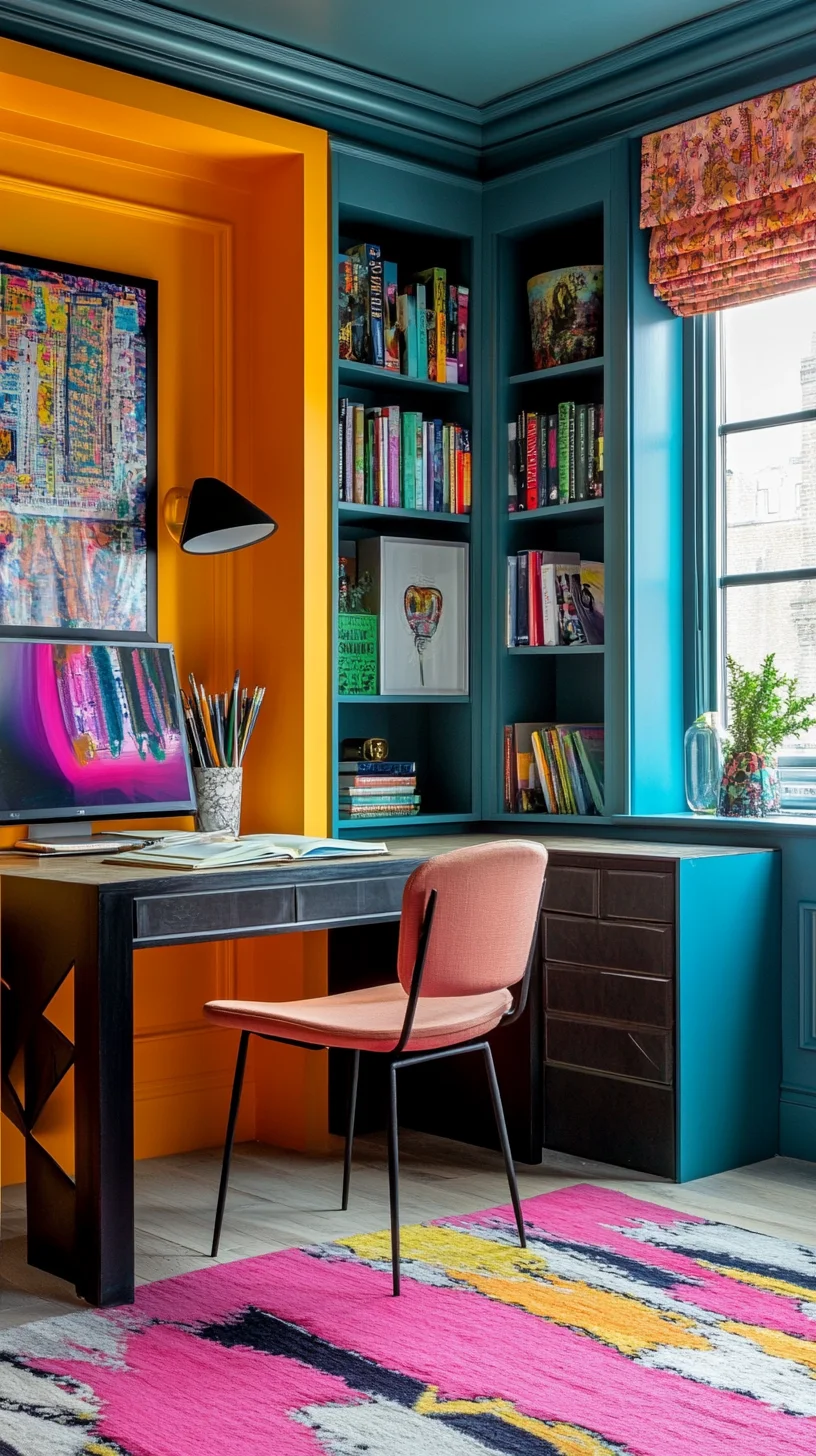 Boost Your Creativity with this Bold and Colorful Home Office Design