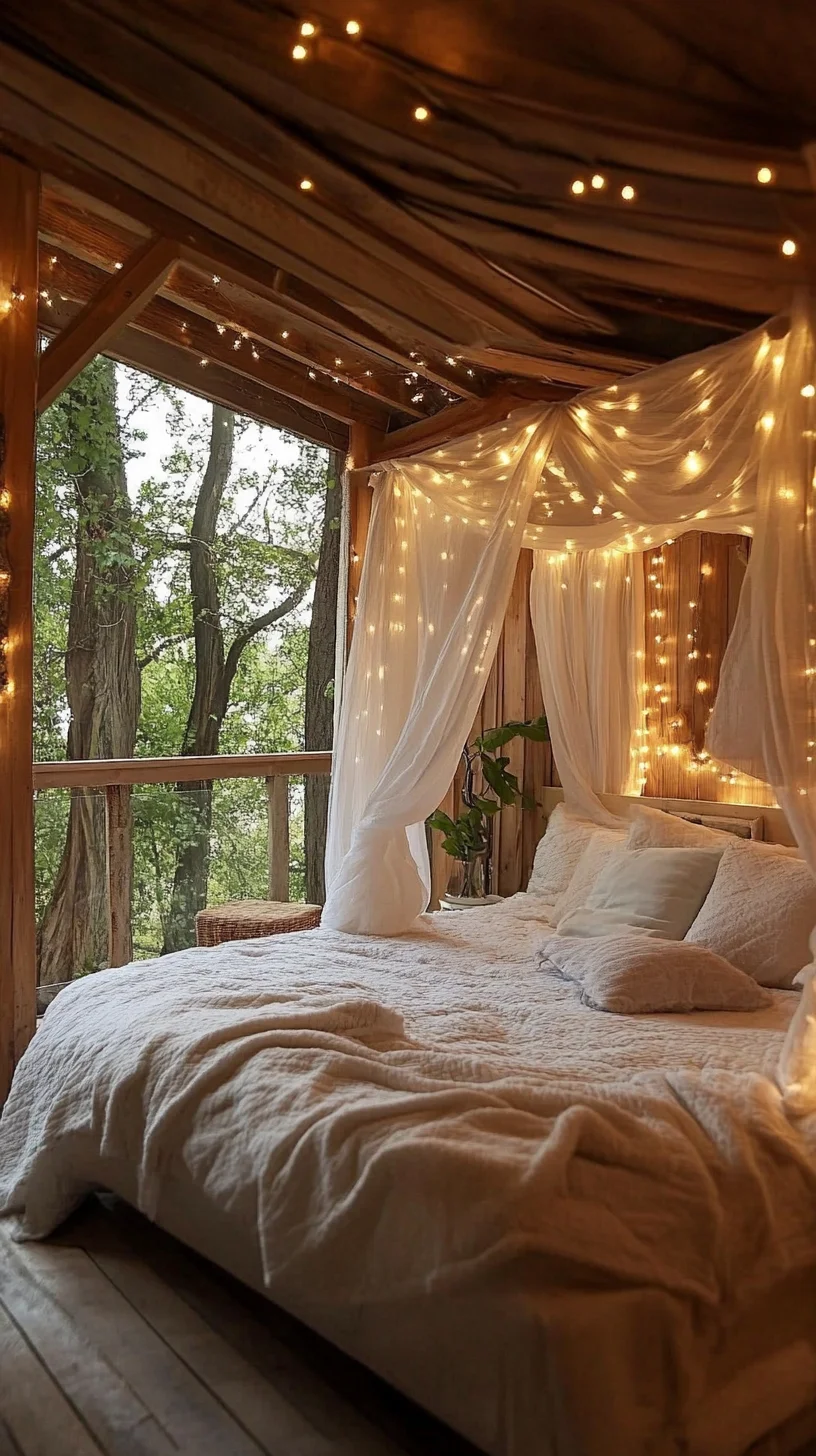 Cozy Canopy Dreams: Create a Serene Retreat with Draped Fabrics and Fairy Lights