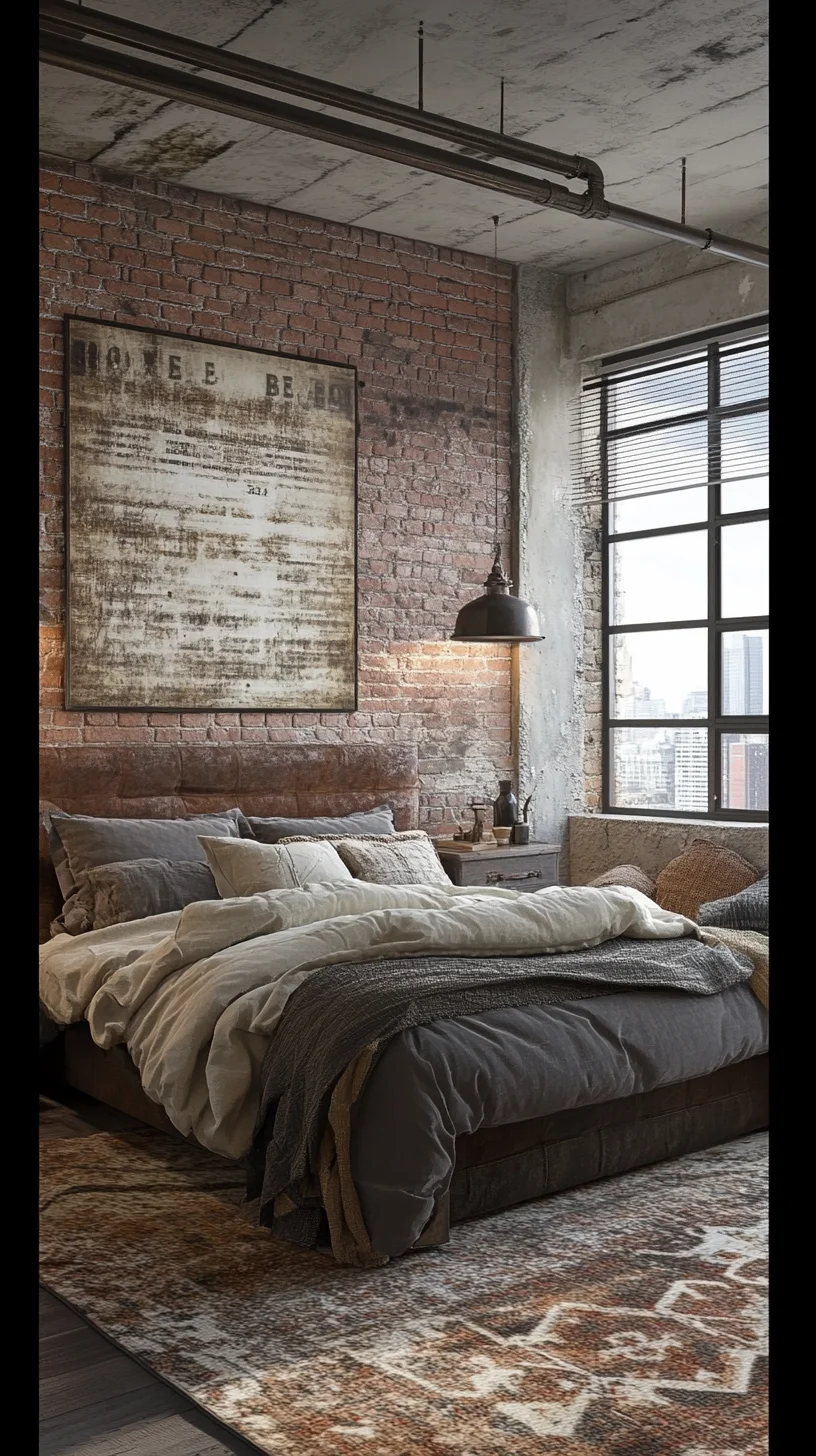 Cozy Industrial Chic: Where Rustic Meets Modern Elegance in Bedroom Design