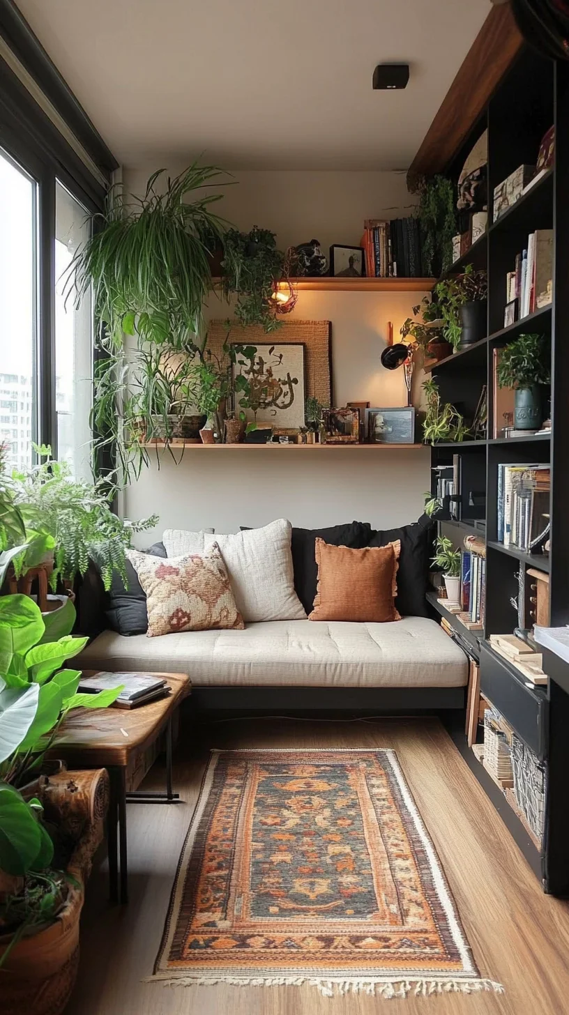 Cozy Urban Oasis: Embrace Nature in Your Stylish Living Space