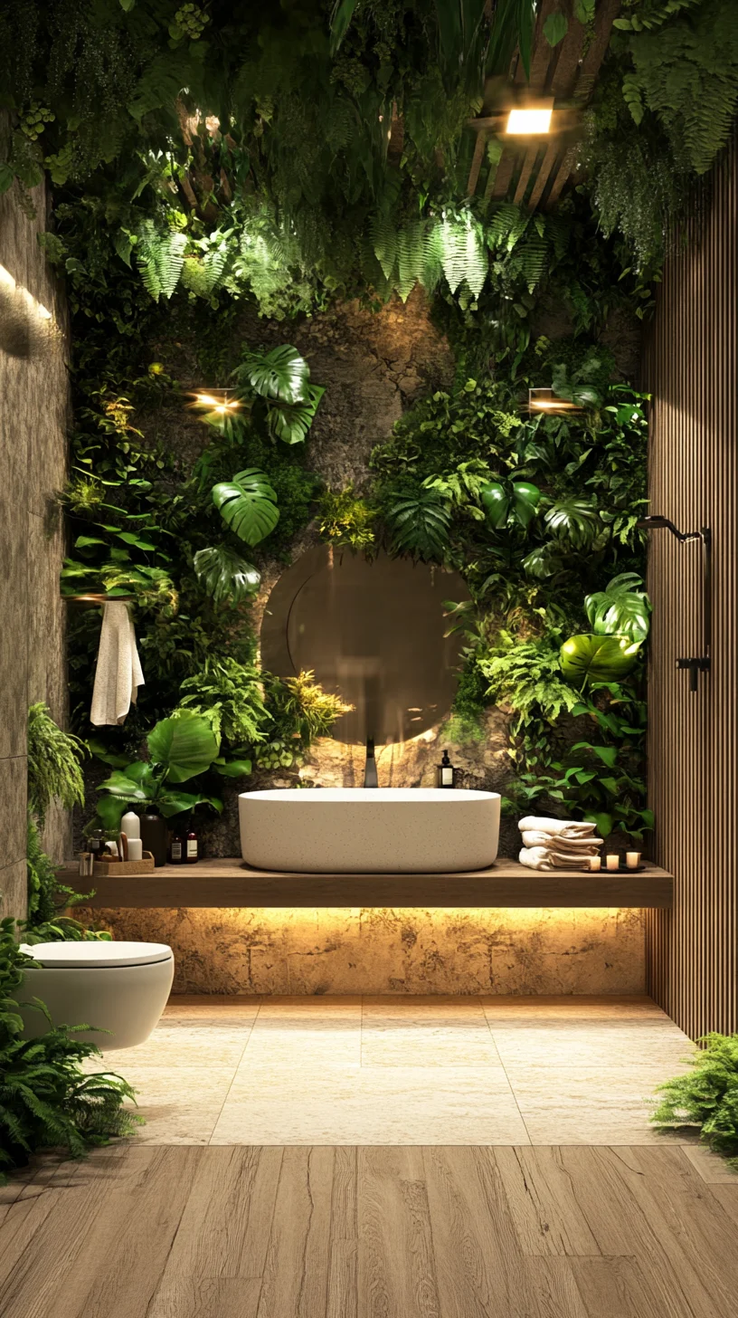 Create a Serene Spa Oasis: Embrace Nature with Lush Green Bathroom Décor