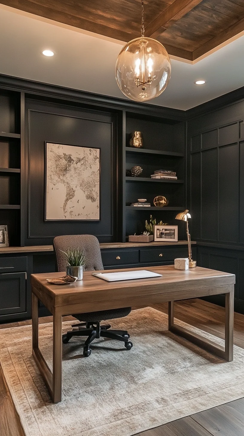 Create a Timeless and Inviting Home Office with Dark Elegance