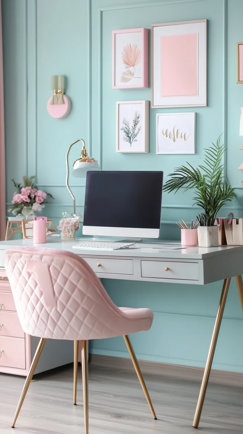 Create Your Perfect Pastel Oasis: Stylish Home Office Inspiration