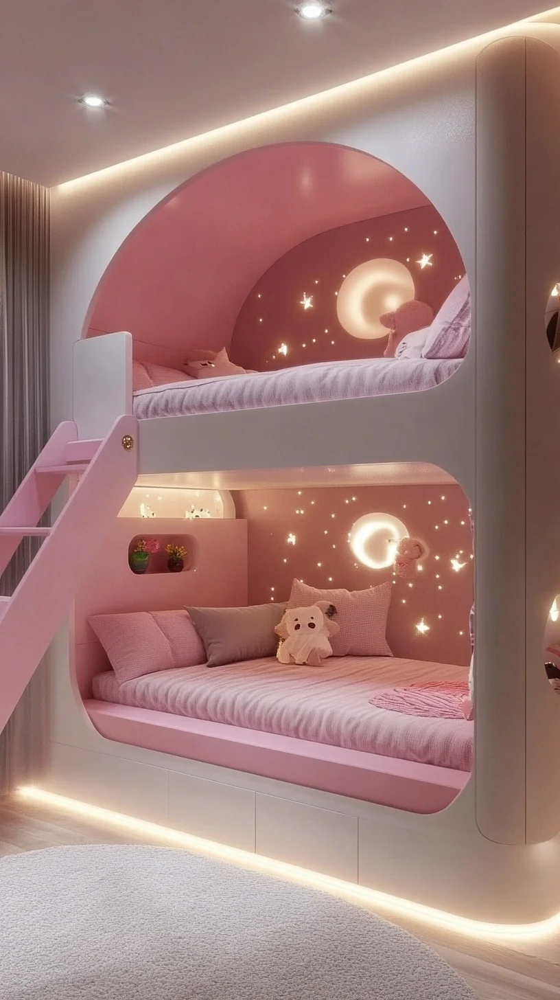 Dreamy Pink Bunk Beds: A Cozy Oasis for Kids