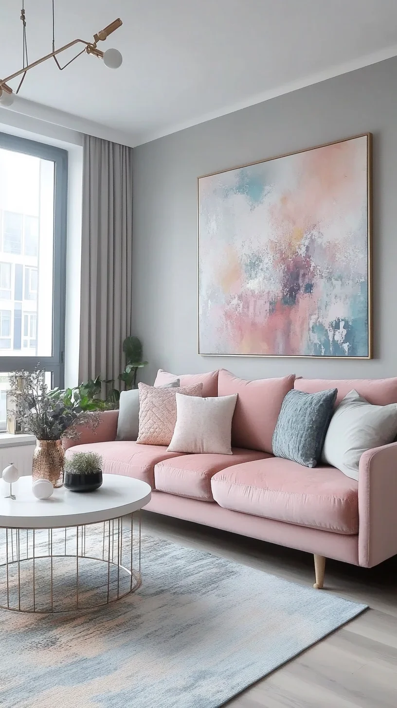 Elegant Blush Pink Serenity: Elevate Your Living Space with Chic Comfort