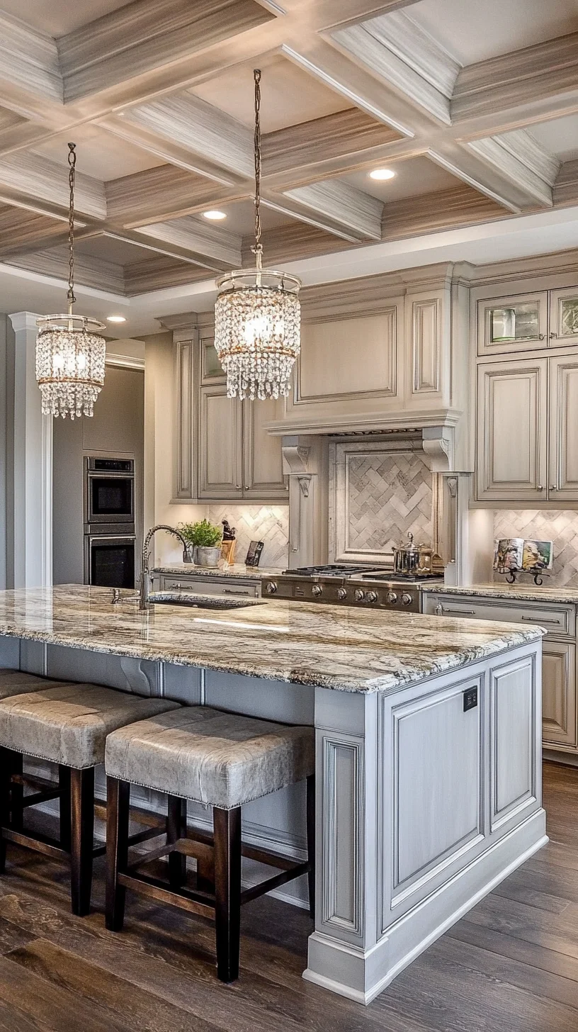 Elegant Coastal Kitchen Design with a Touch of Glamour