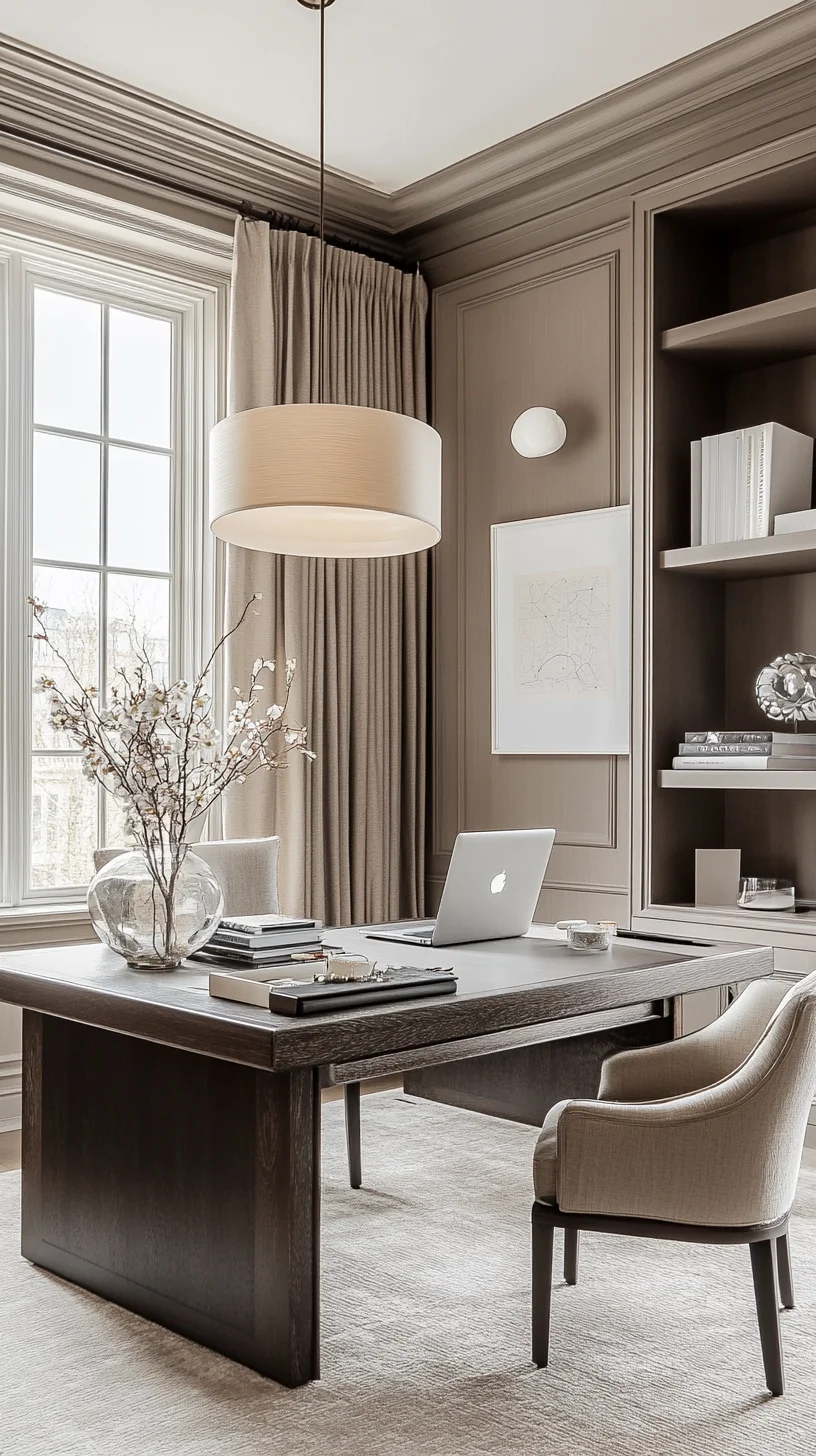 Elegant Neutral Tones: Transform Your Home Office into a Serene Retreat