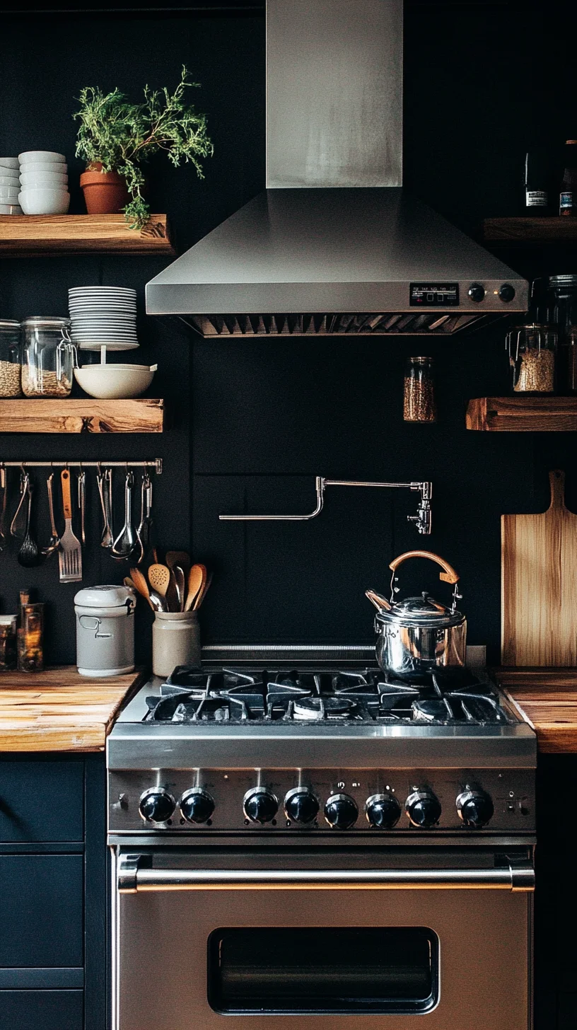 Elevate Your Culinary Experience with a Chic Black and Wood Kitchen Aesthetic