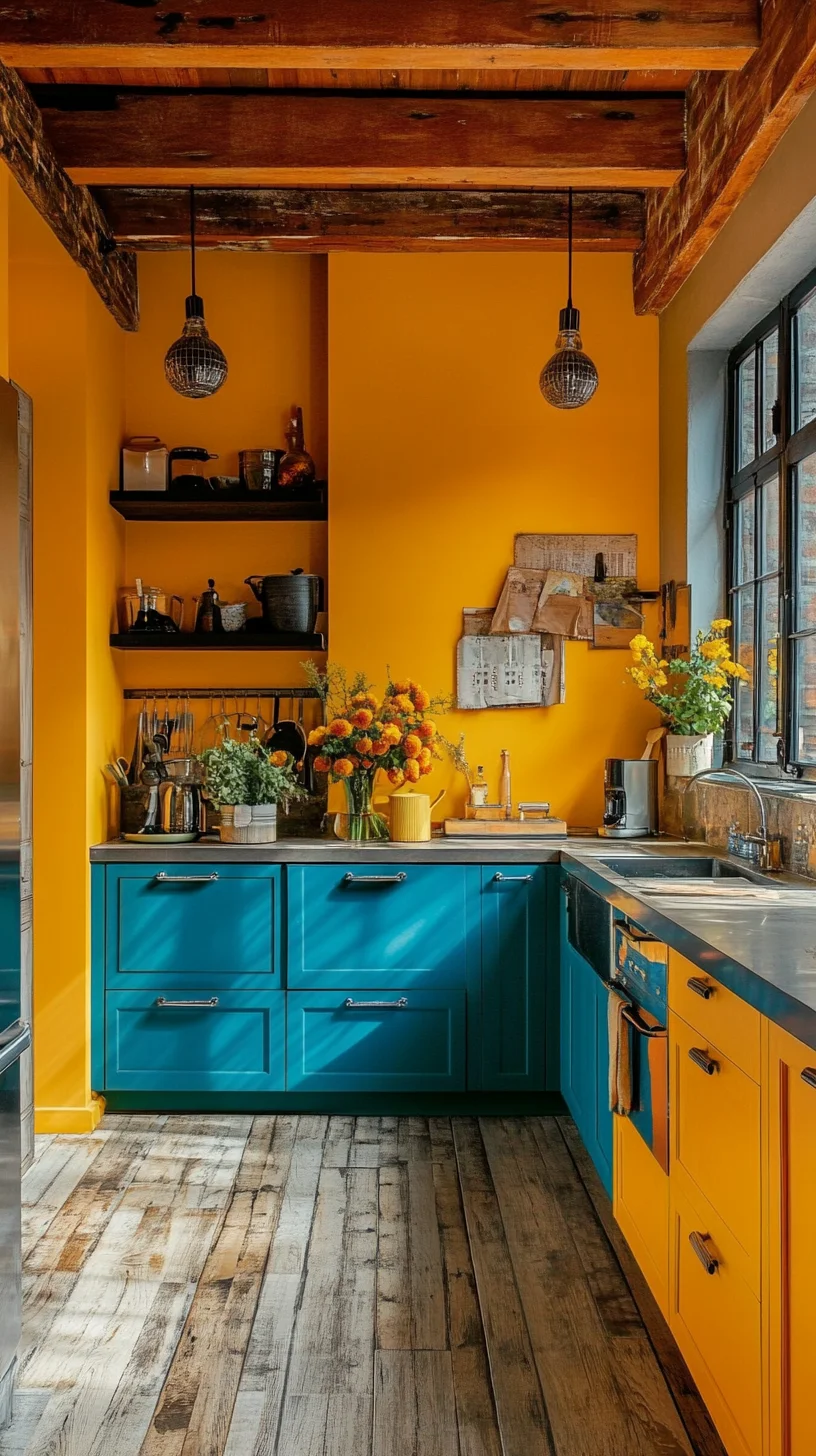 Elevate Your Culinary Space: Vibrant Color Contrast in Kitchen Design