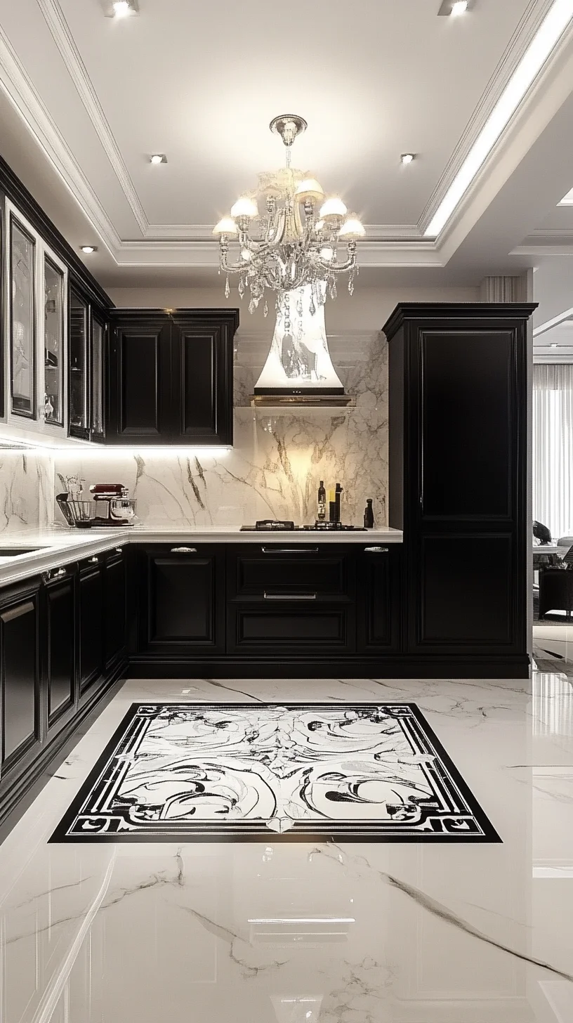 Elevate Your Culinary Space with Luxurious Black and Marble Kitchen Aesthetics