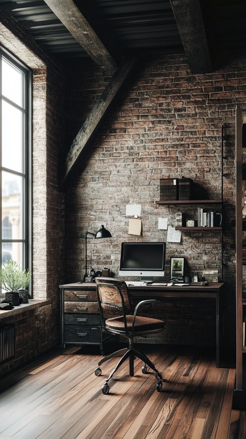 Elevate Your Home Workspace with Rustic Industrial Charm