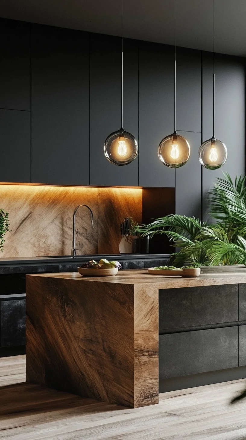 Elevate Your Space: Modern Minimalist Kitchen with Natural Touches