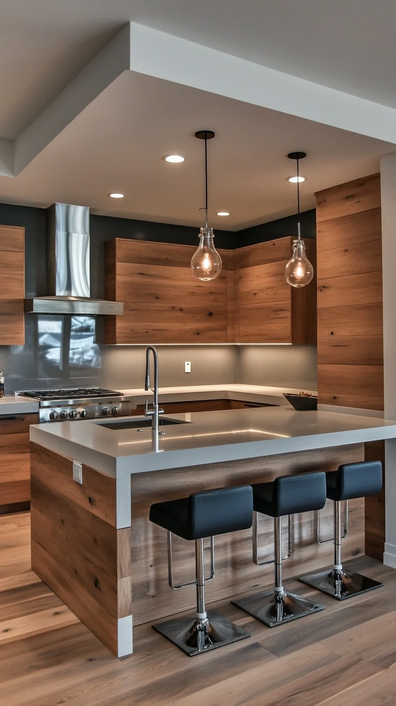 Elevate Your Space: Modern Rustic Kitchen Design with Warm Wood Accents