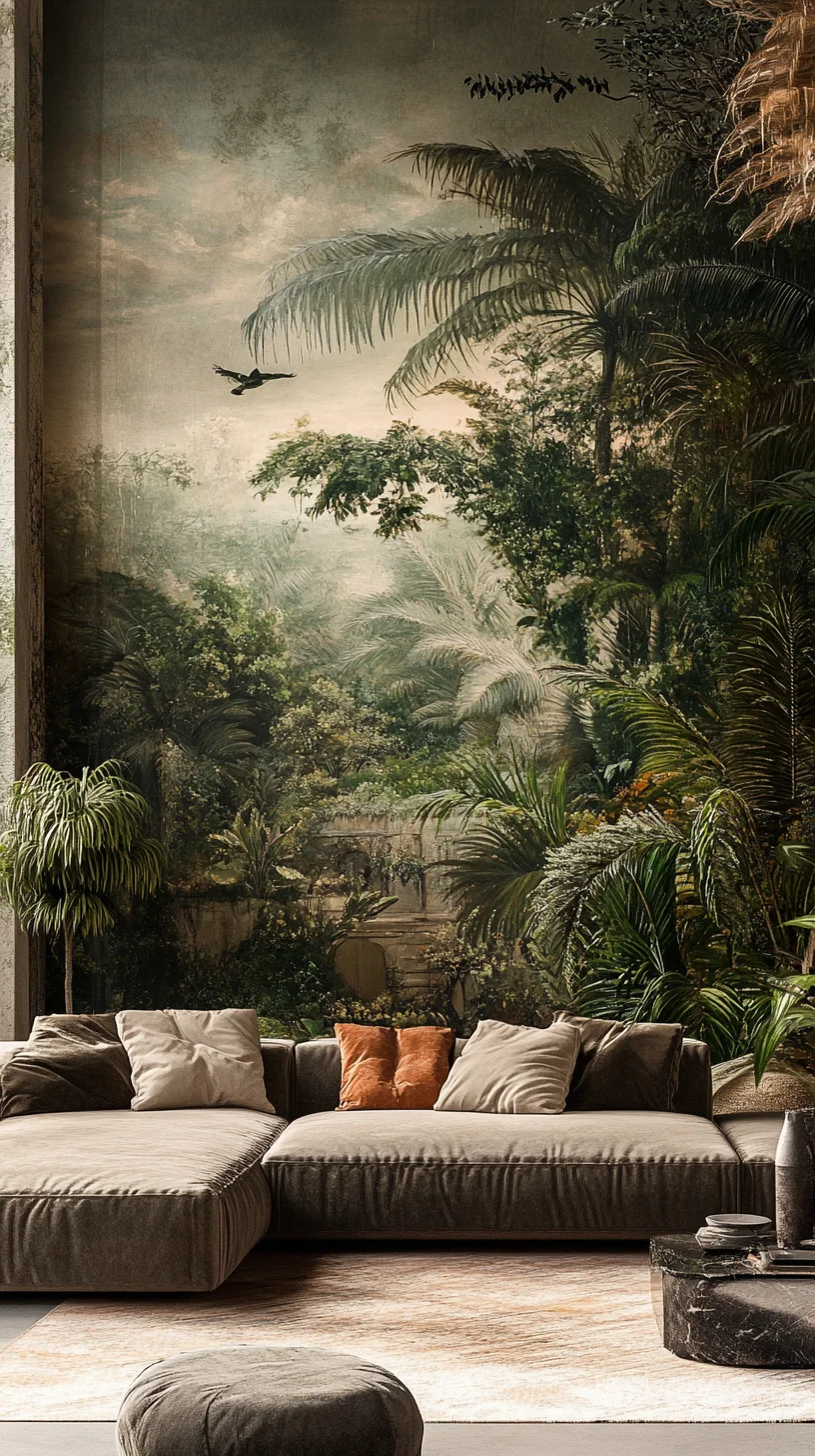 Elevate Your Space with a Lush Tropical Mural: Nature-Inspired Serenity