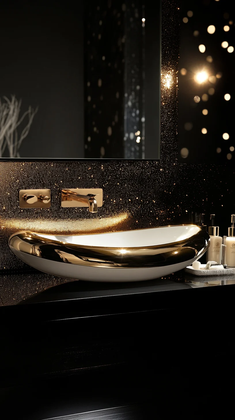 Elevate Your Space with Glamorous Black and Gold Bathroom Décor