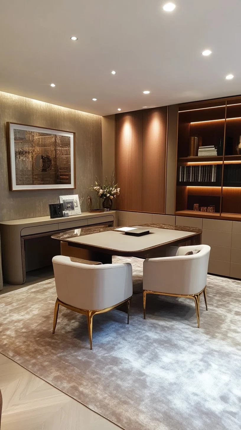 Elevate Your Workspace: A Chic Blend of Modern Minimalism and Cozy Elegance