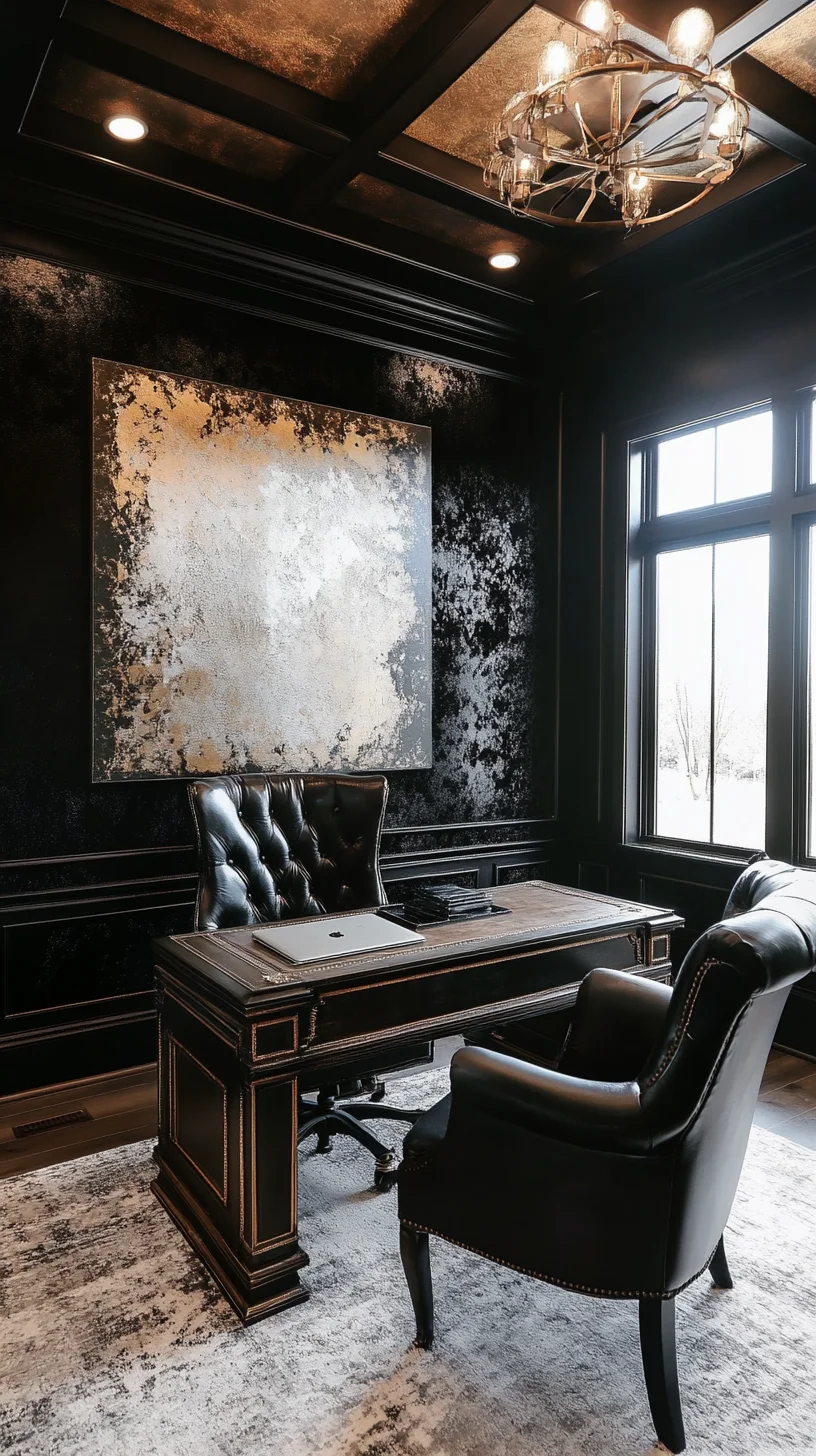 Elevate Your Workspace: Luxe Black and Gold Office Elegance