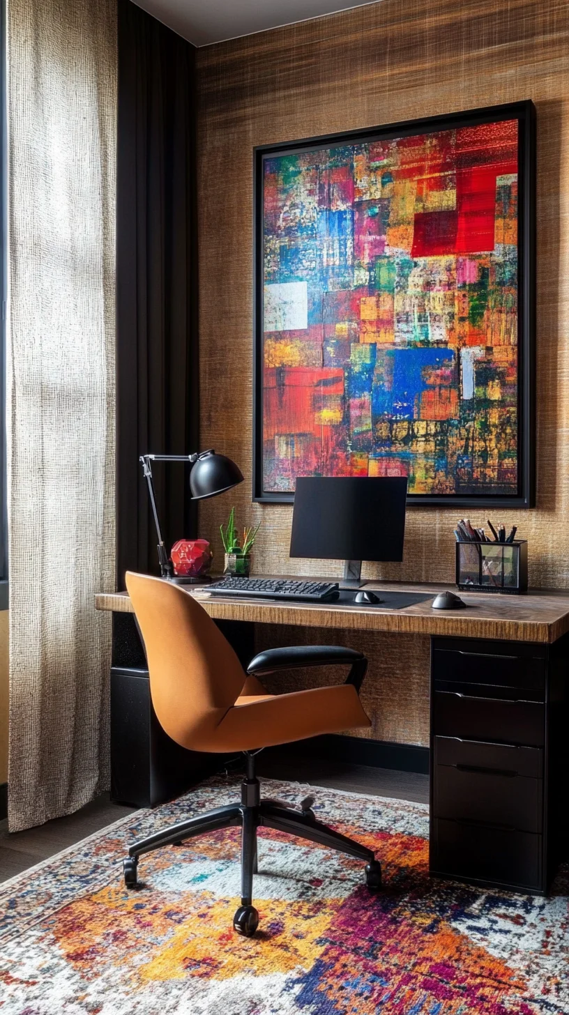 Elevate Your Workspace: The Chic Blend of Modern Elegance and Colorful Flair