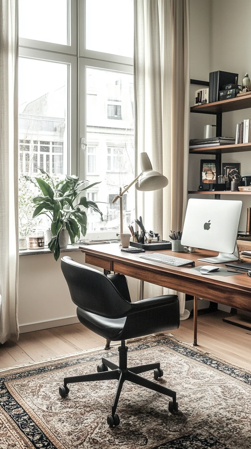 Elevate Your Workspace with Chic Minimalism: A Stylish Home Office Retreat