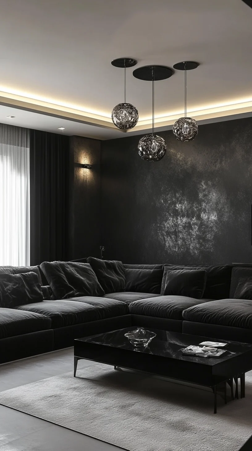 Embrace Bold Minimalism: Luxe Black Interiors with Sleek Textures