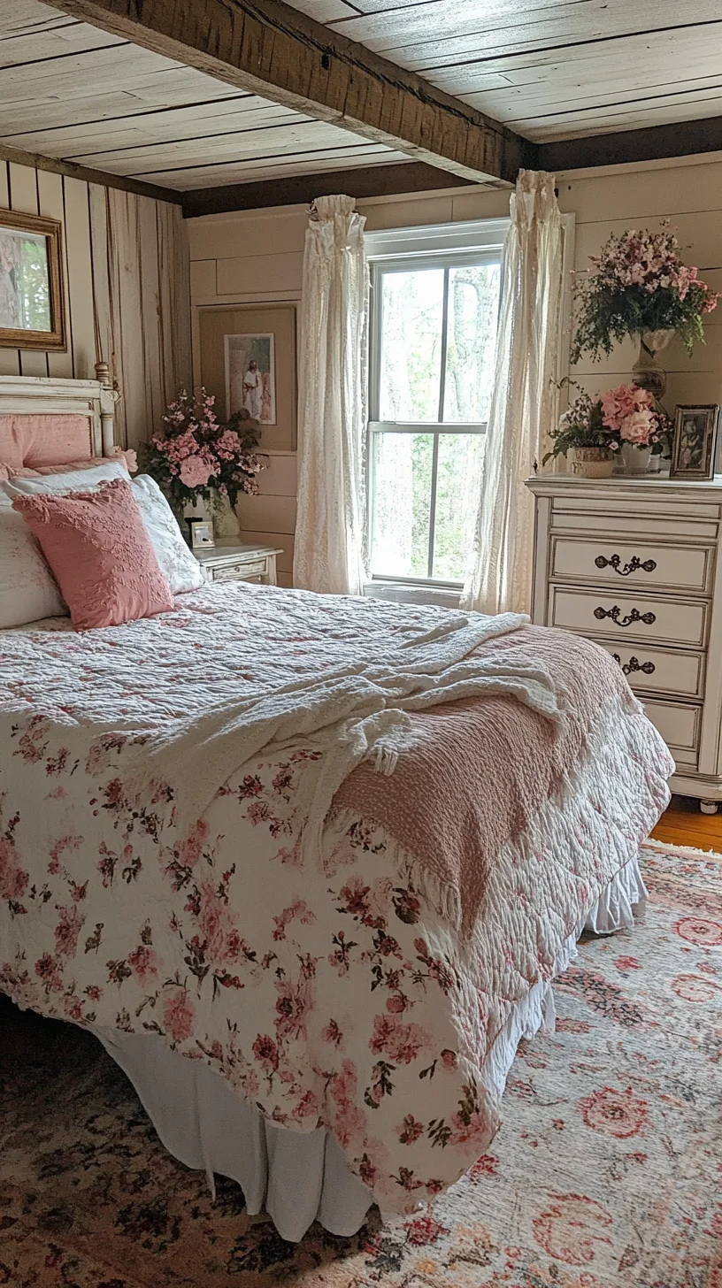 Embrace Cozy Elegance with a Romantic Floral Bedroom Retreat