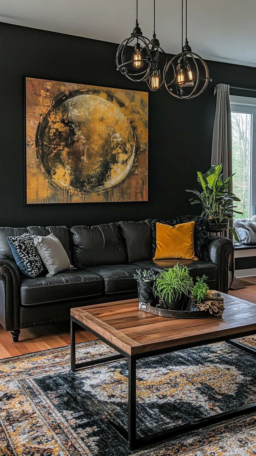 Embrace Elegance: Chic Dark Walls and Vintage Accents for Modern Living