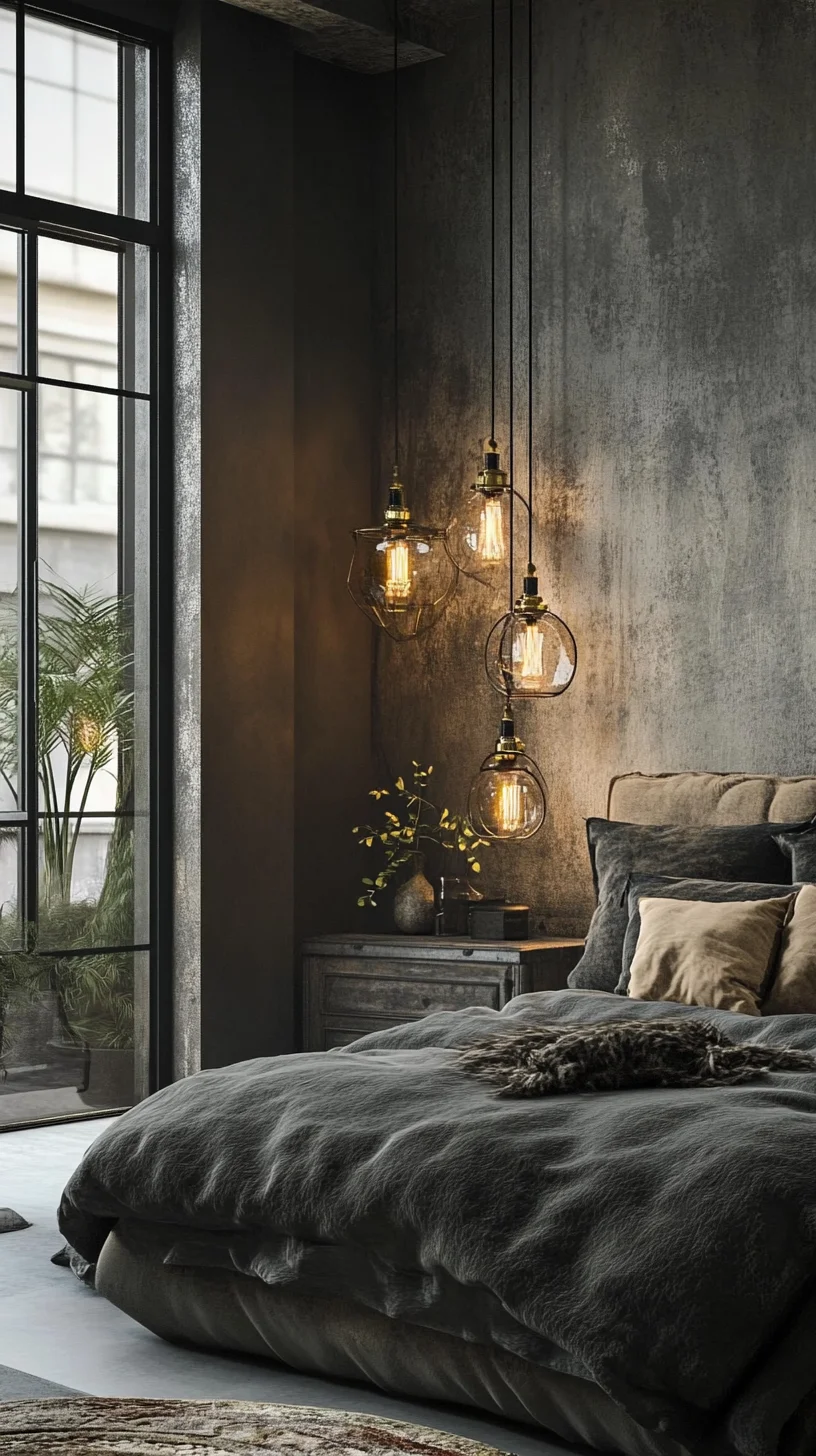 Embrace Industrial Elegance: Transform Your Bedroom with Edgy Lighting and Textures