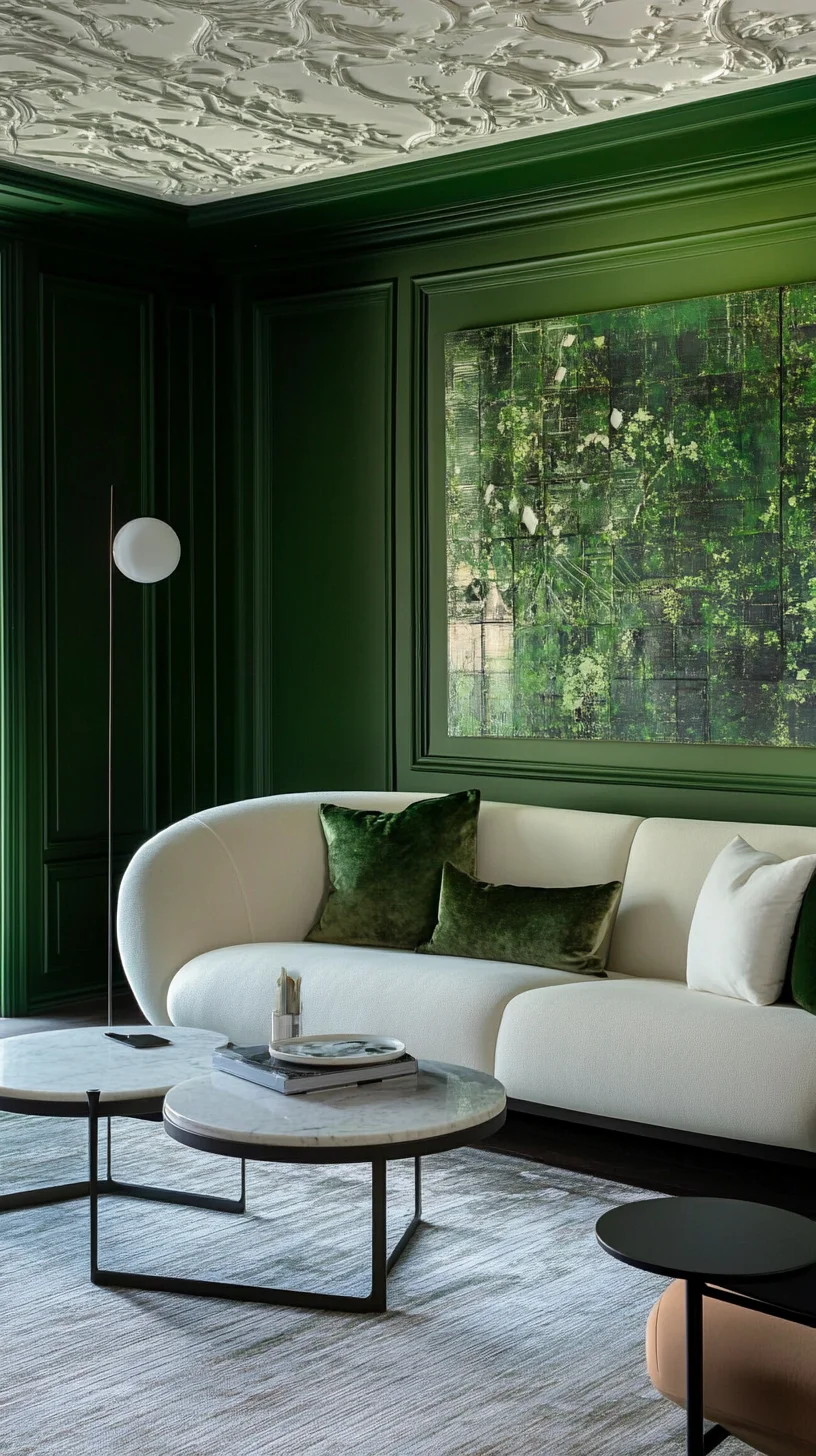 Embrace Luxe Green: Transform Your Space with Elegant Textures and Modern Flair