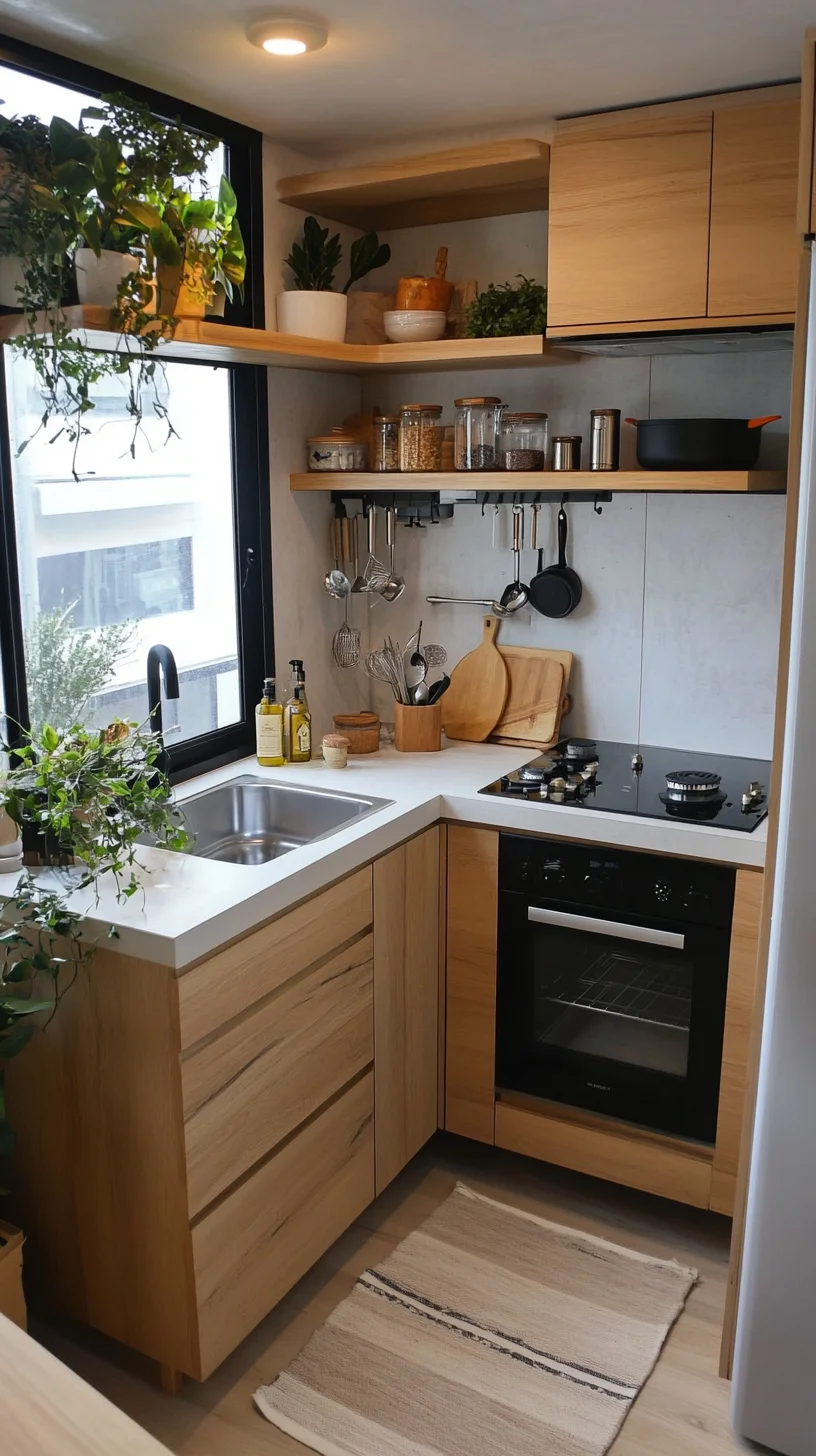 Embrace Minimalist Elegance: A Cozy Kitchen with Natural Touches