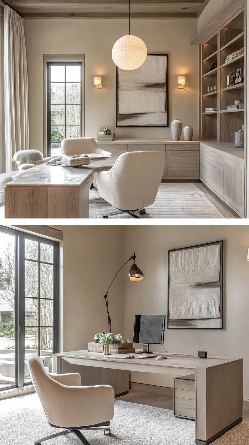 Embrace Minimalist Elegance: The Serene Home Office Style