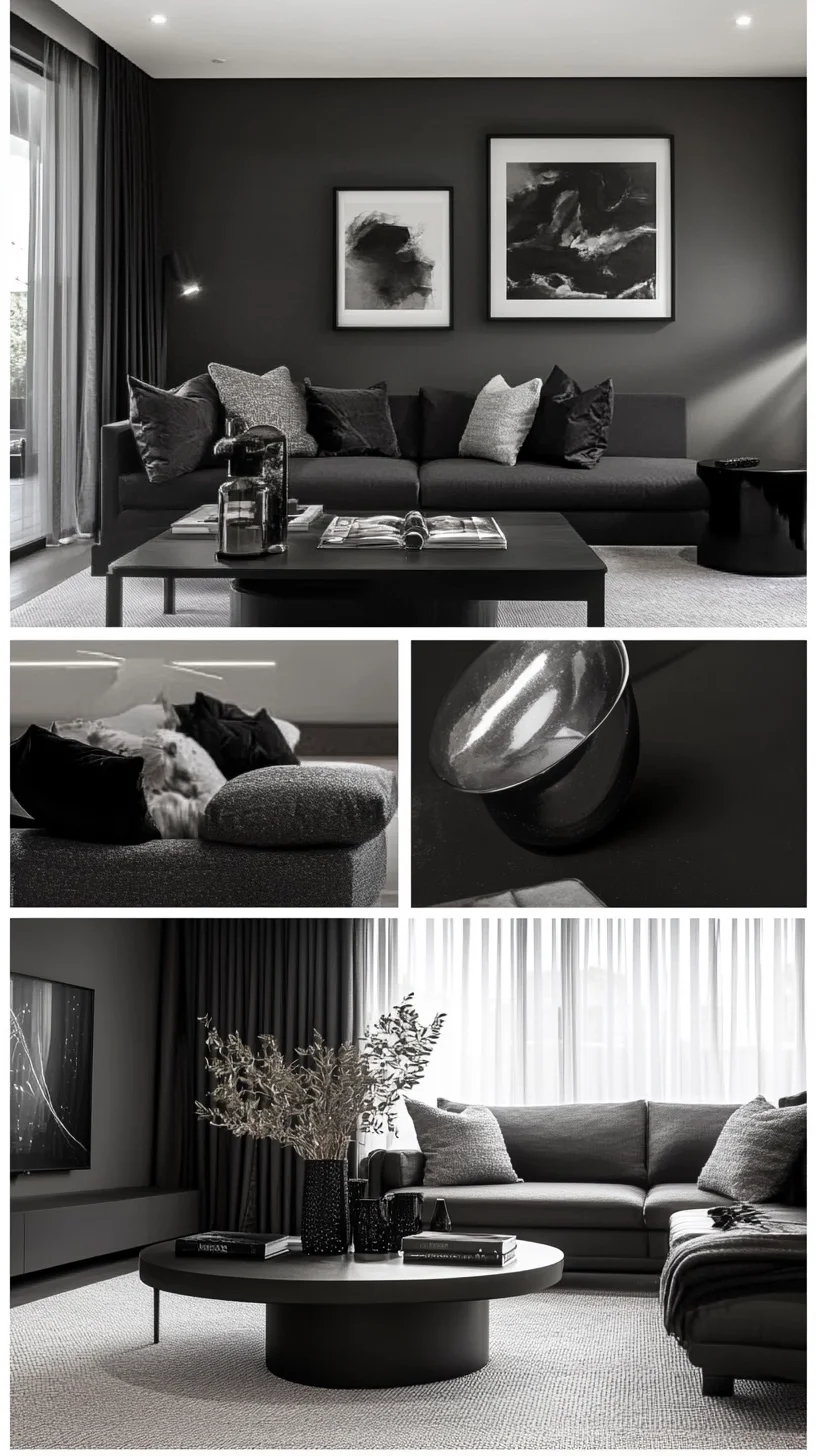 Embrace Modern Elegance: A Chic Monochrome Living Space That Captivates