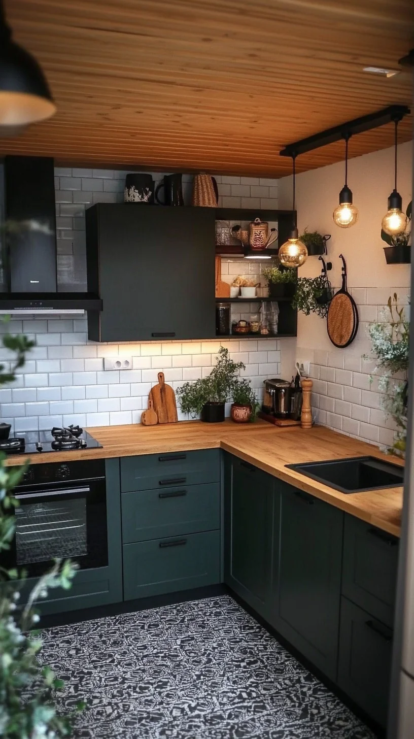 Embrace Modern Elegance with Chic Two-Toned Green Kitchen Decor