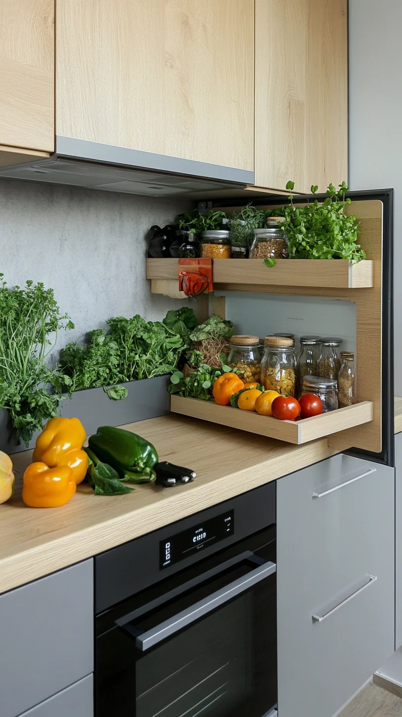 Embrace Nature: A Stylish and Functional Open Shelf Garden in Your Kitchen