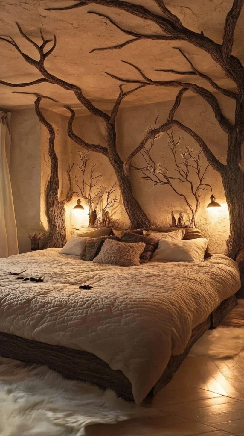 Embrace Nature Indoors with Rustic Tree-Inspired Bedroom Design