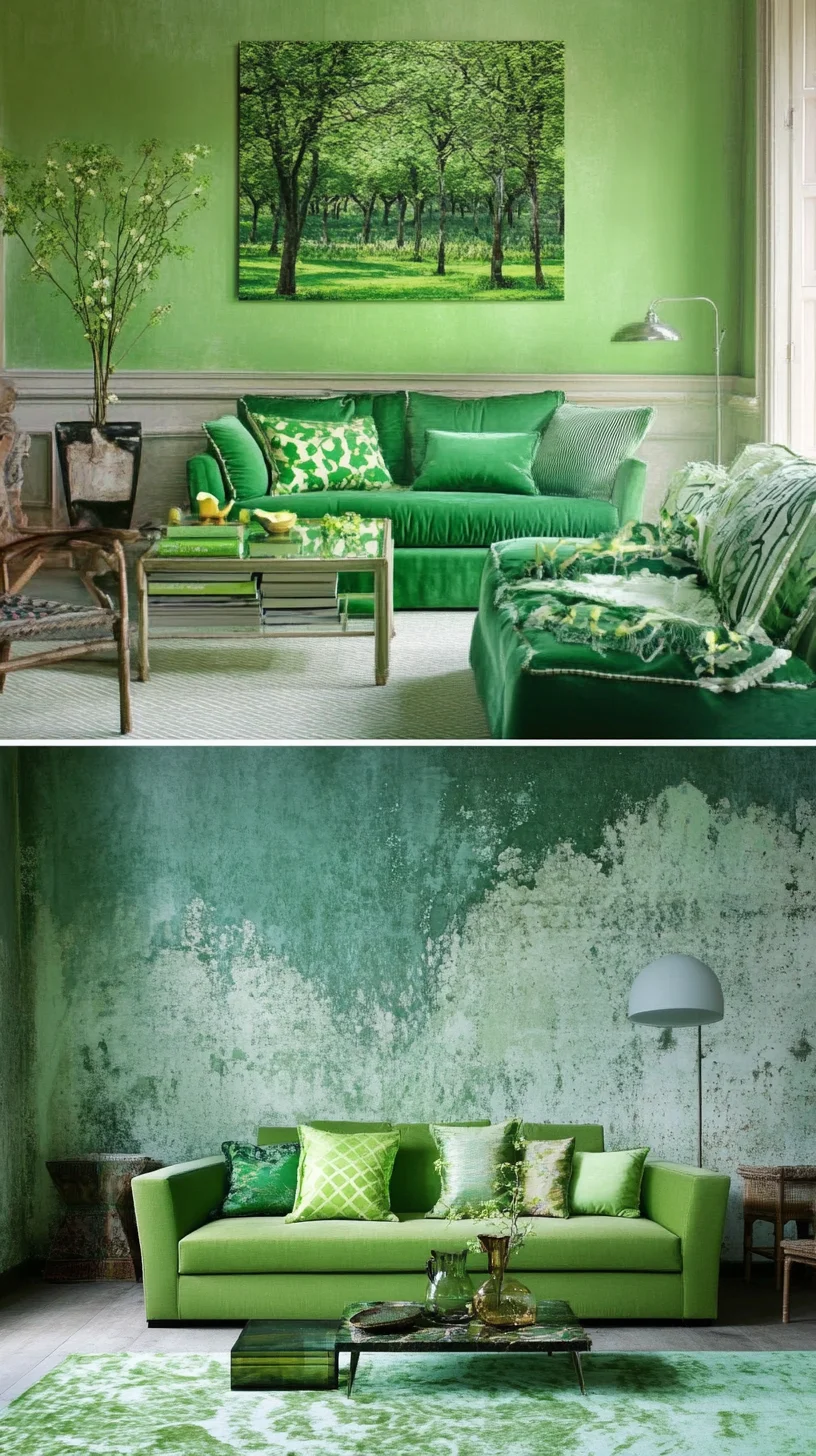 Embrace Nature: The Allure of Lush Green Living Room Aesthetics