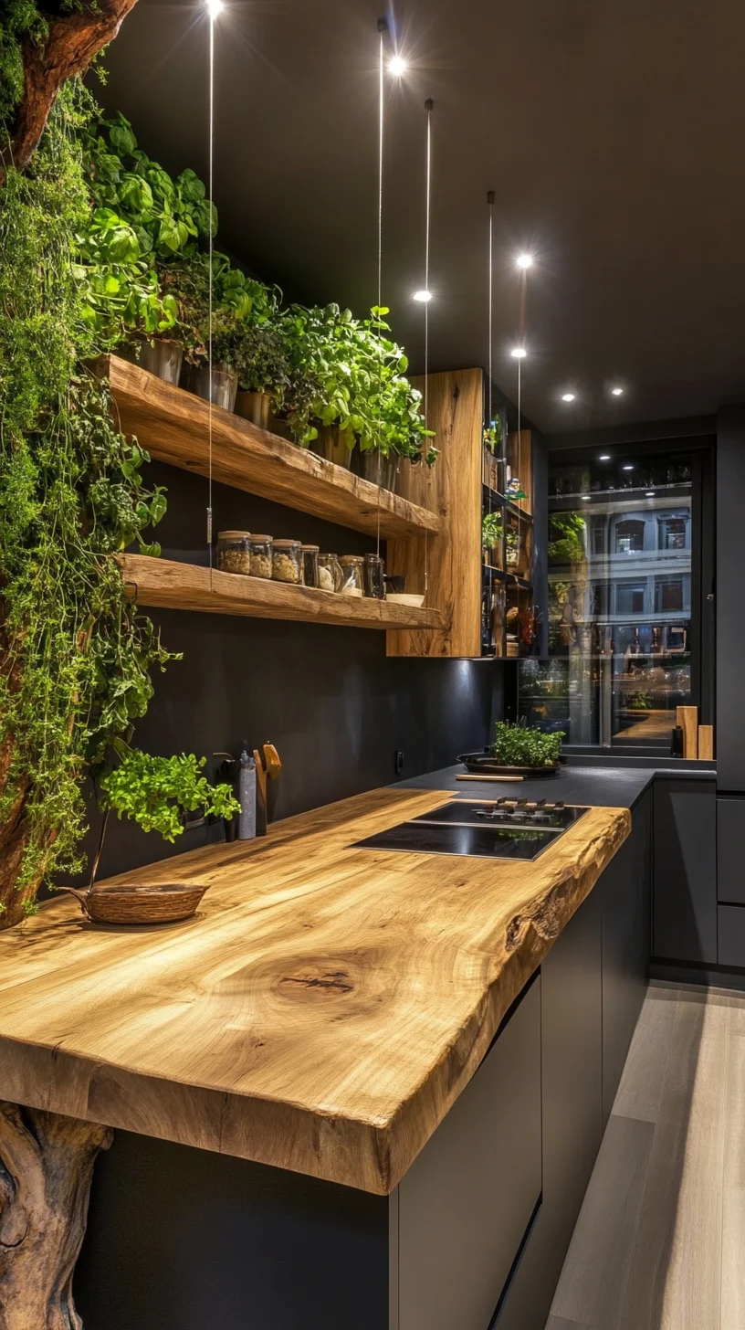 Embrace Nature: The Stunning Biophilic Kitchen Design with Lush Greenery