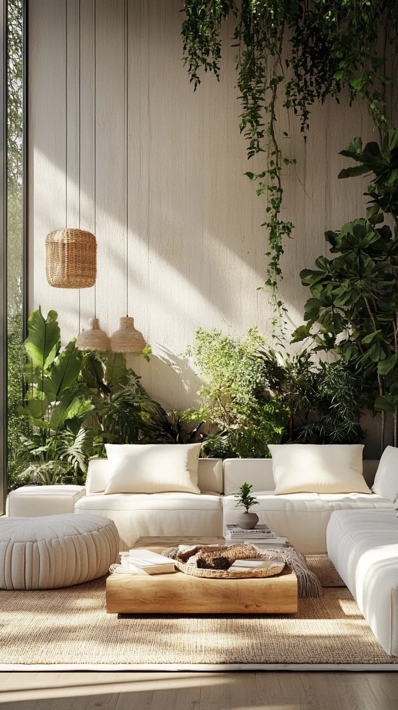 Embrace Nature with Lush Indoor Greenery in a Cozy Living Space