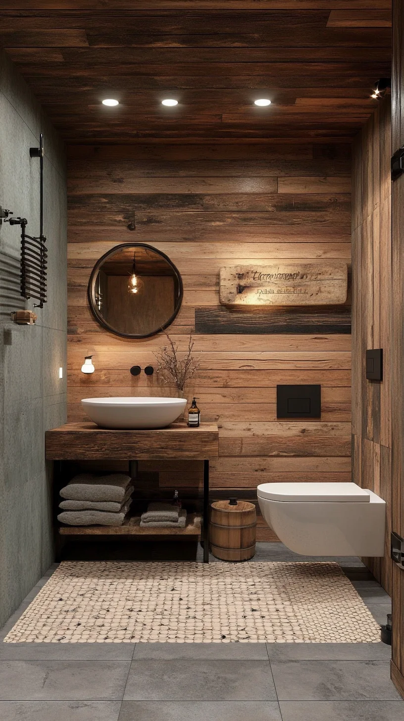 Embrace Nature with Rustic Design: A Harmonious Bathroom Retreat