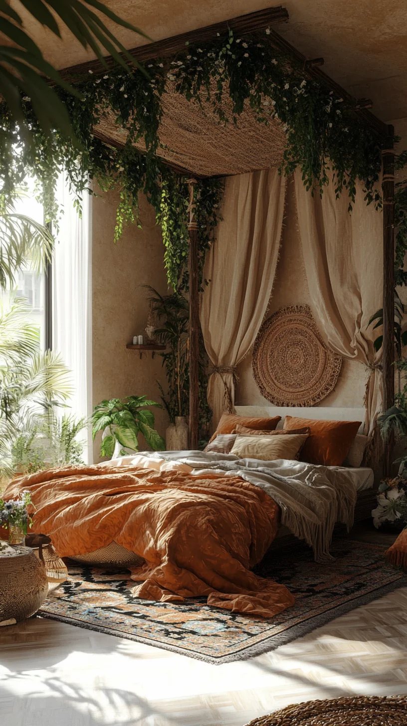 Embrace Nature's Elegance: Bohemian-Chic Bedroom Sanctuary