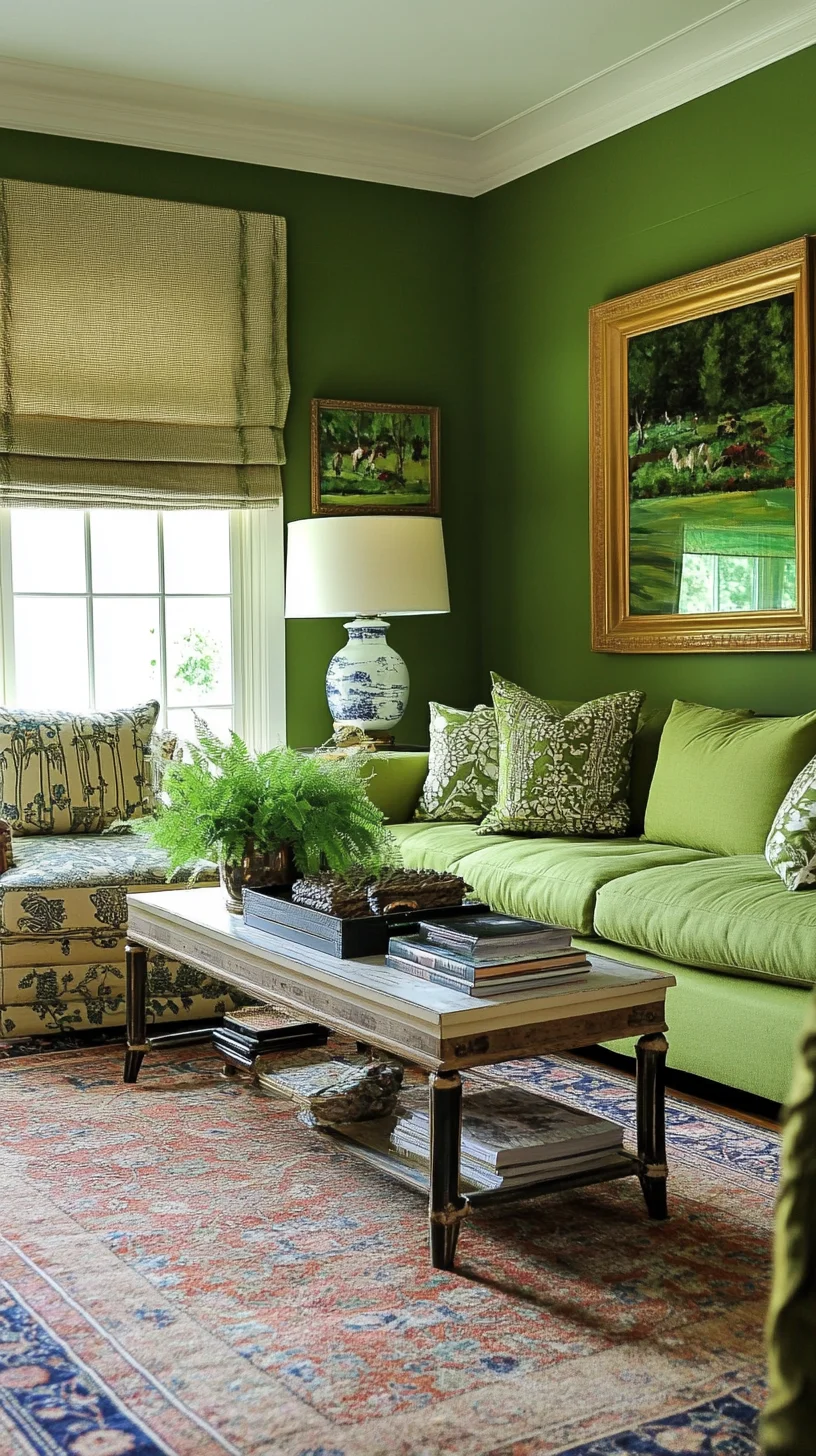 Embrace Nature’s Palette with Lush Green Living Room Vibes