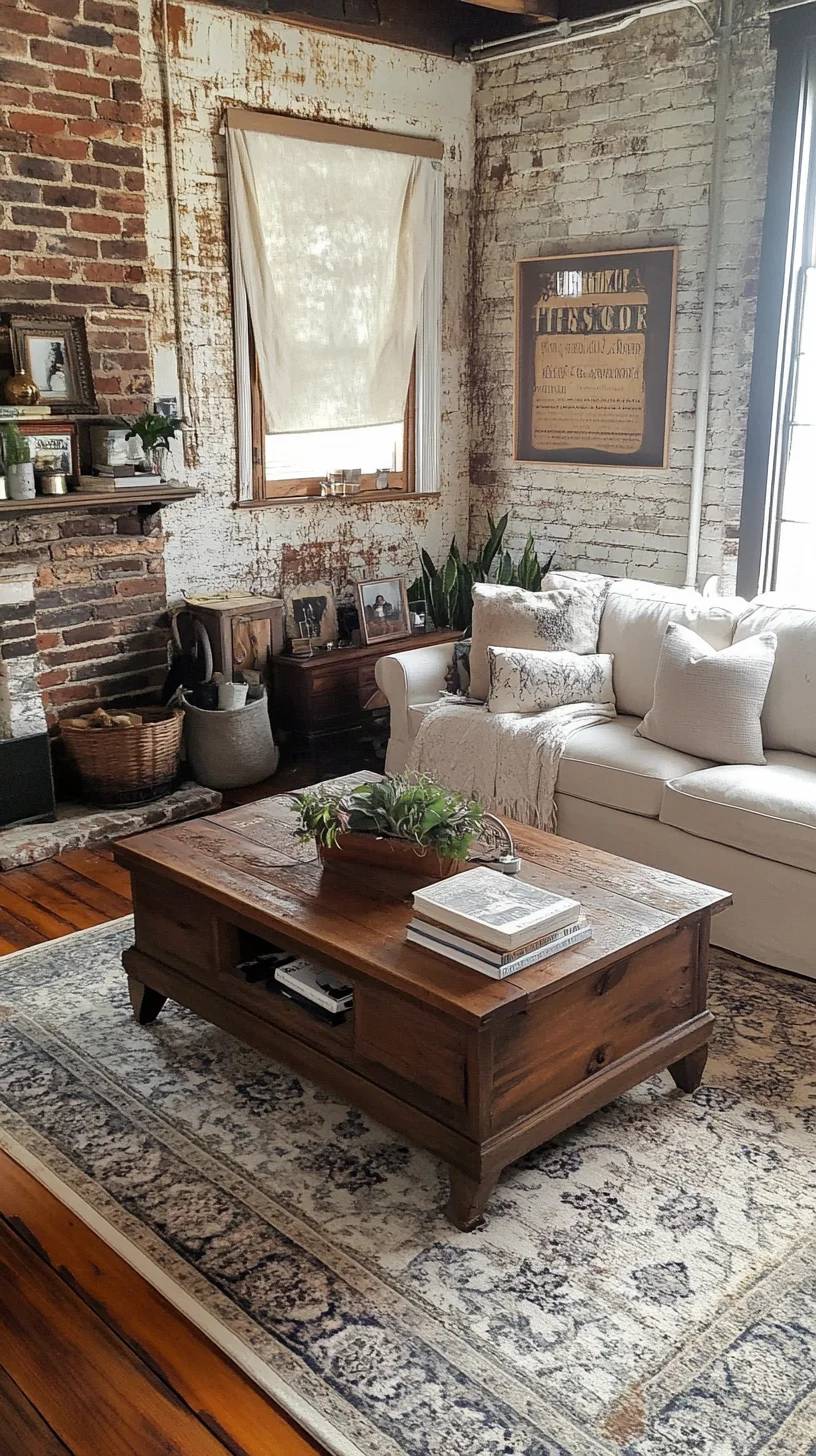 Embrace Rustic Charm: A Cozy Living Room with Vintage Elegance