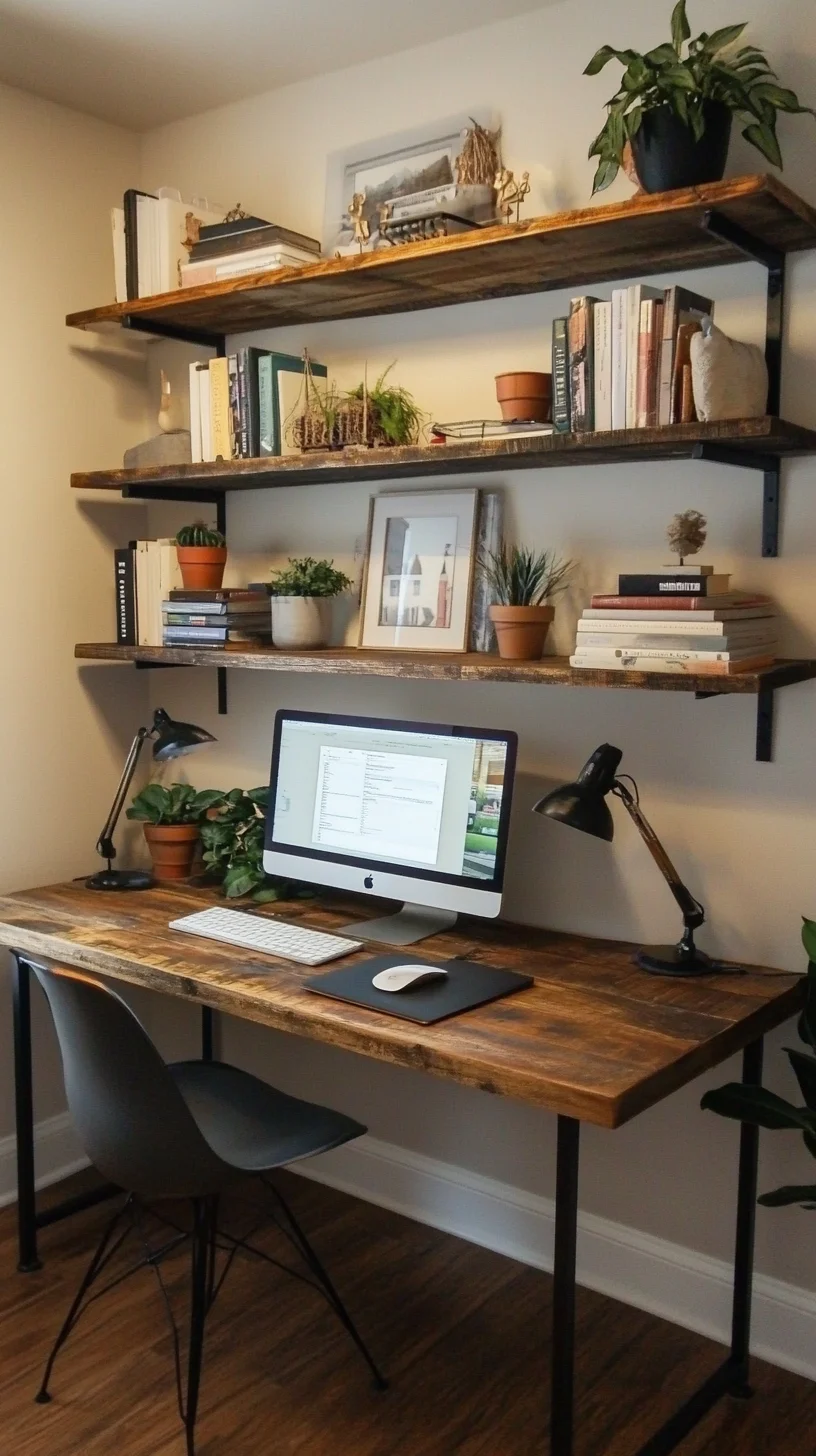 Embrace Rustic Elegance: A Stylish Open-Concept Workspace