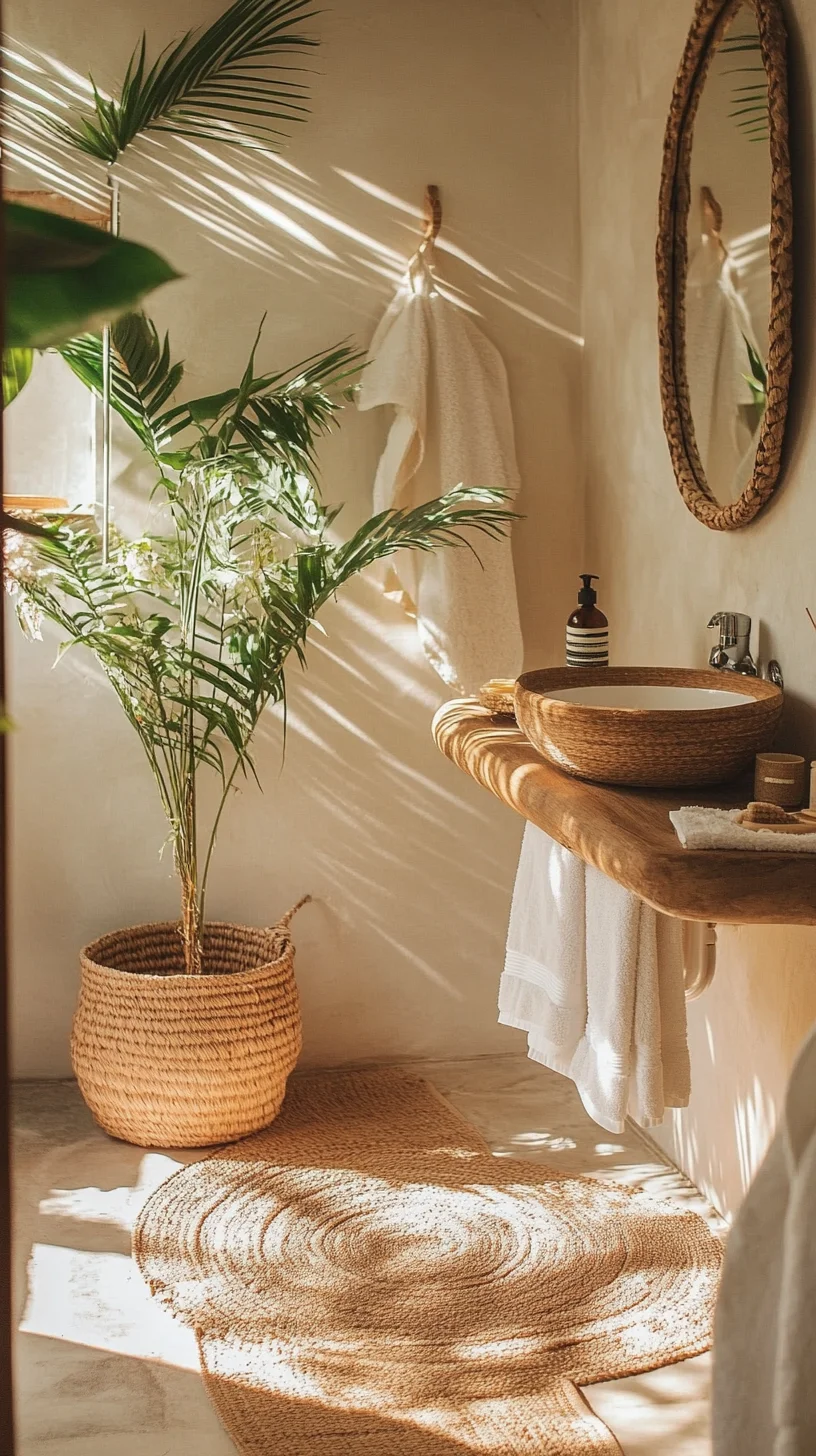 Embrace Serene Boho Chic: A Natural Oasis for Your Bath Space