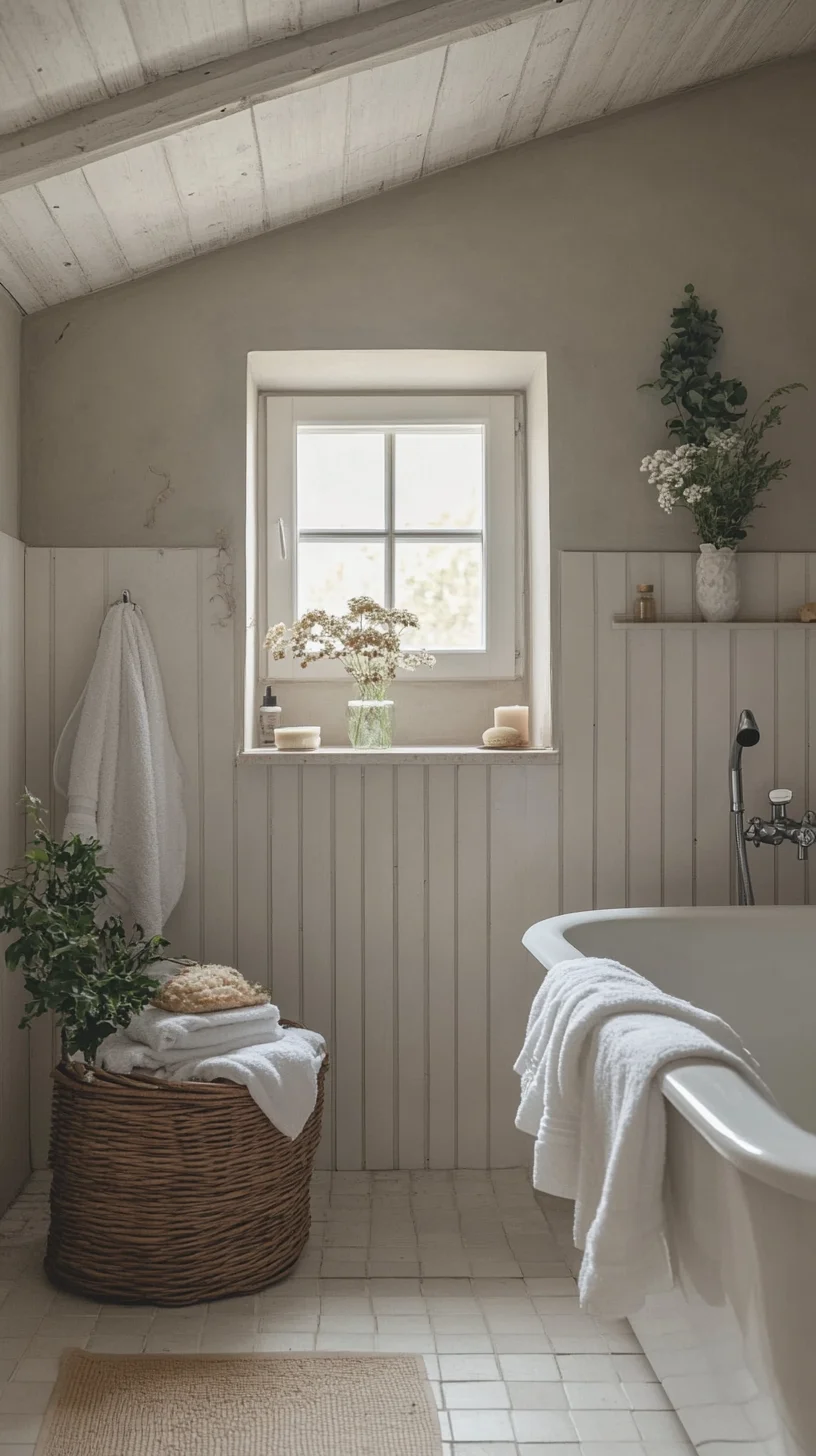 Embrace Serene Simplicity: A Cozy, Minimalist Bathroom Oasis