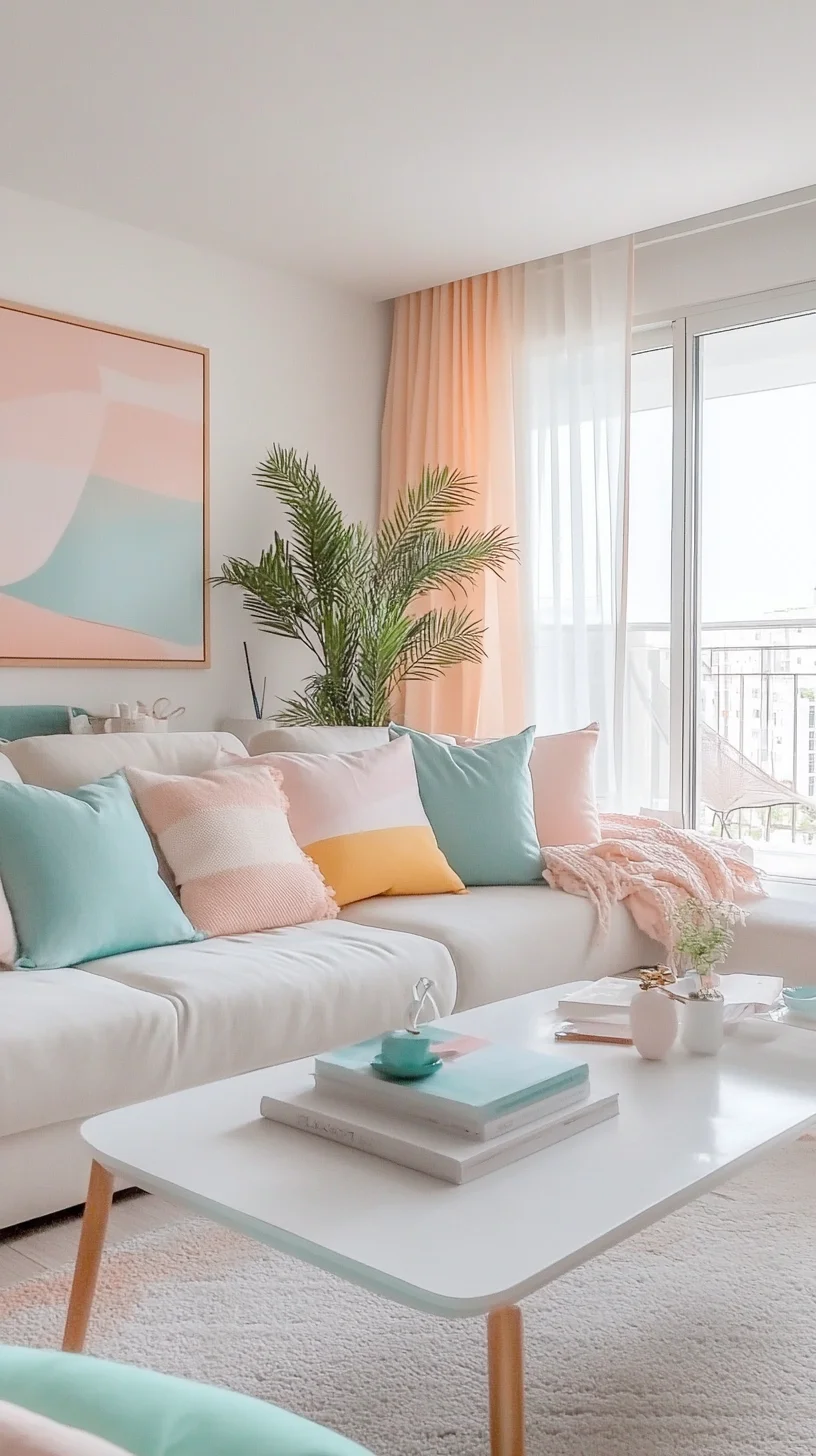 Embrace Serenity: A Chic and Calming Pastel Living Room Makeover