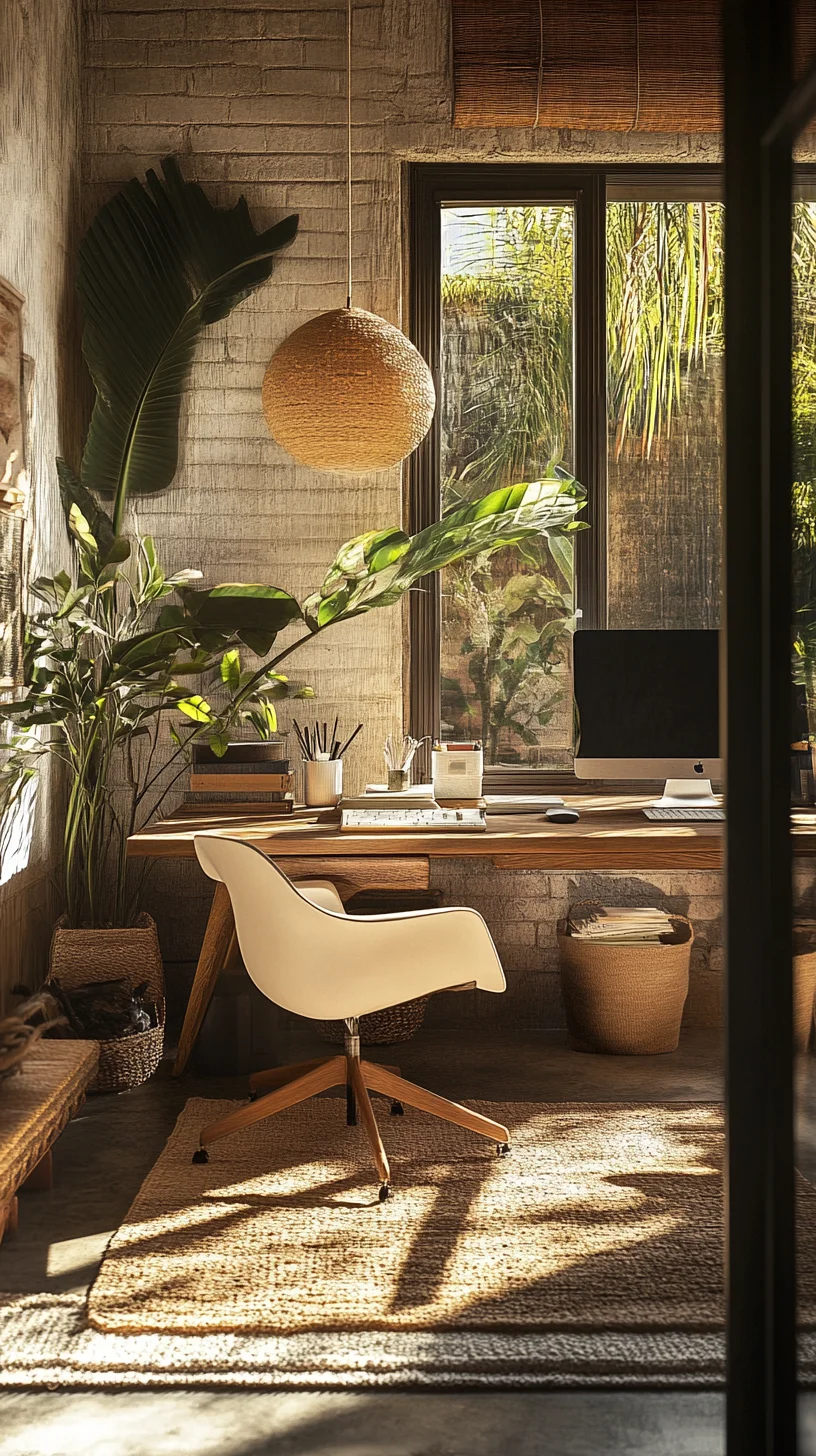 Embrace Serenity: Create a Calming Tropical-Inspired Home Office Oasis