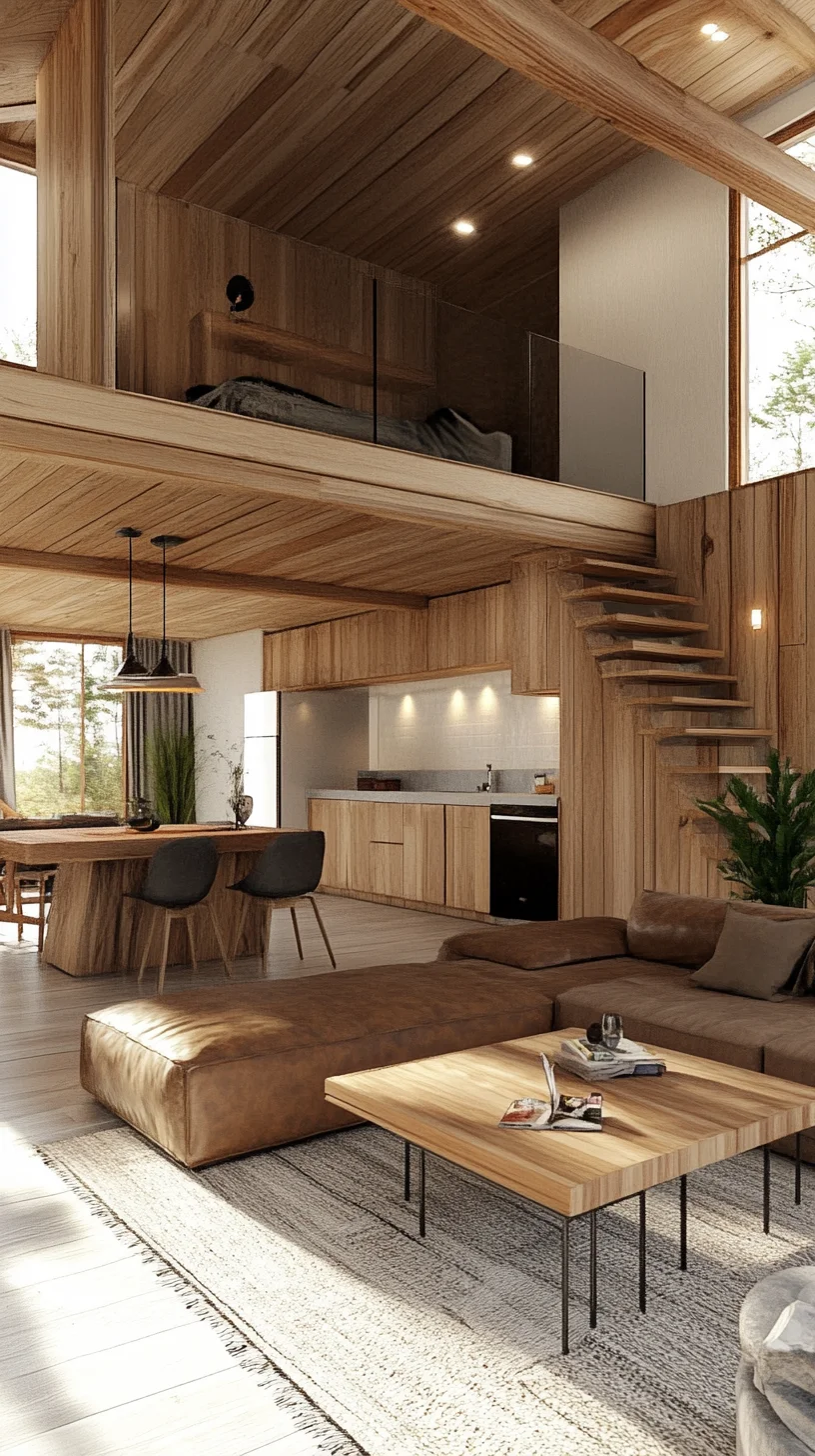 Embrace the Warmth: Stylishly Modern Rustic Retreat with Natural Wood Accents