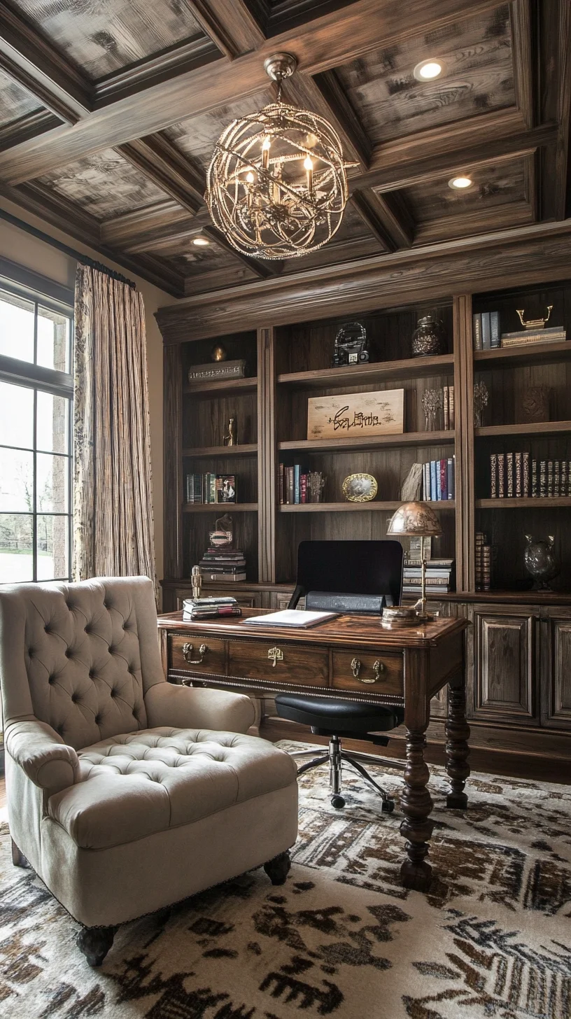 Embrace Timeless Elegance with This Rustic Chic Home Office Design