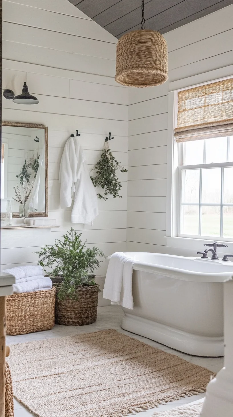 Embrace Tranquility: Rustic-Chic Bathroom with Natural Elements